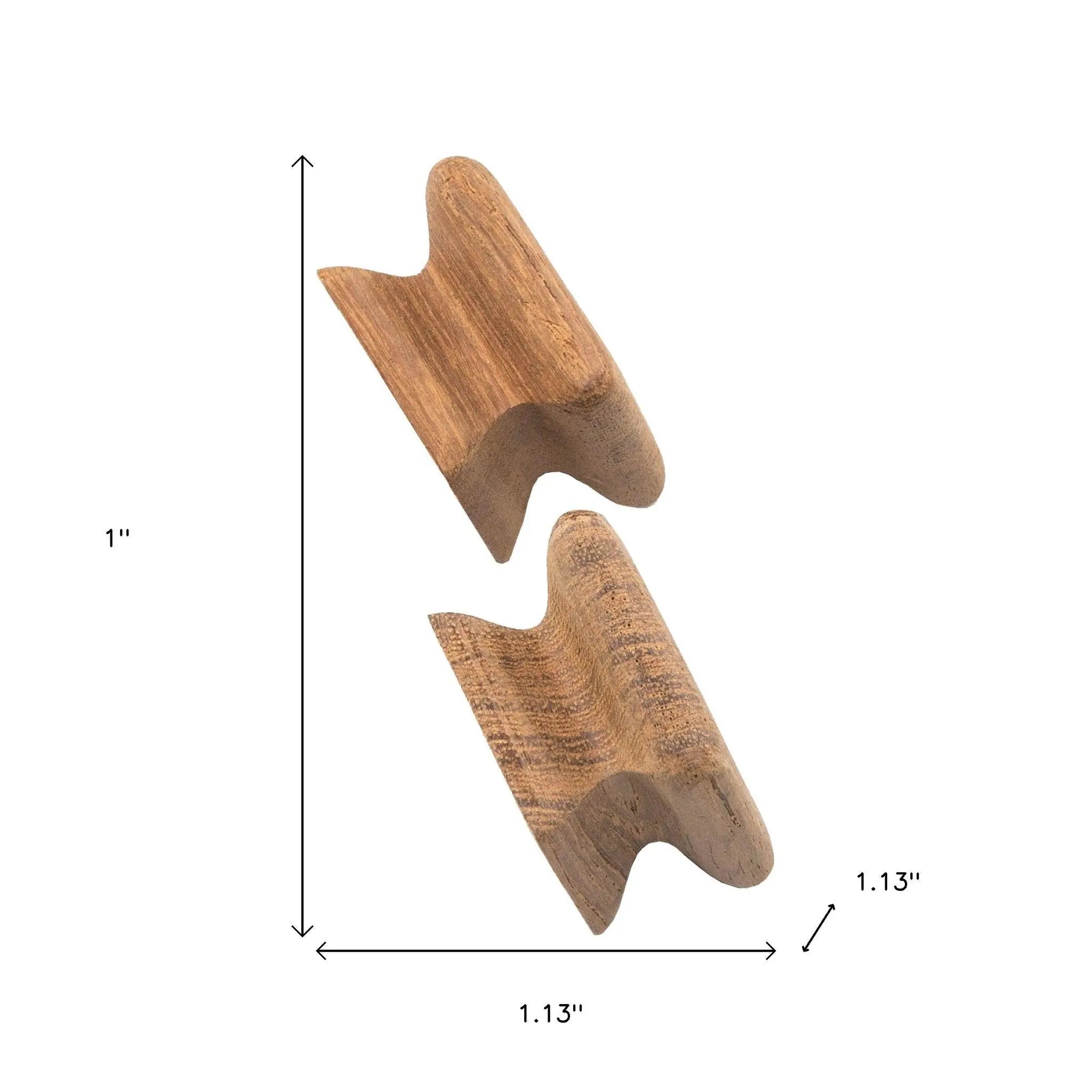 Set of Two Brown Wood Square Drawer Pull Knobs GreatEagleInc