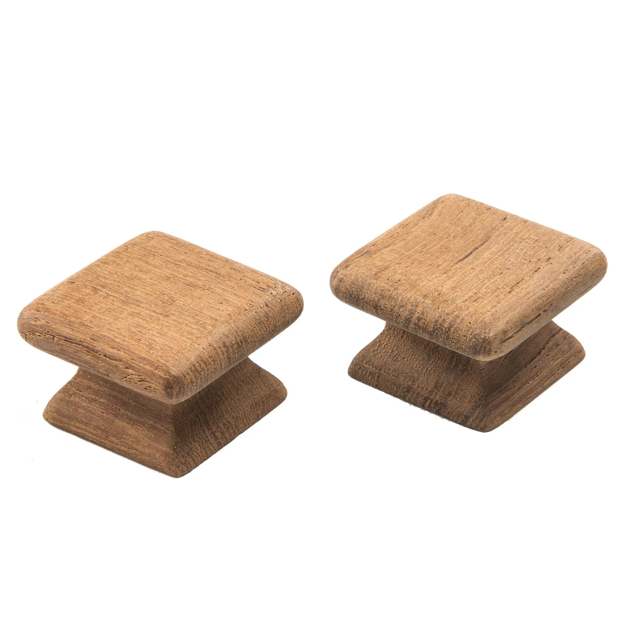 Set of Two Brown Wood Square Drawer Pull Knobs GreatEagleInc