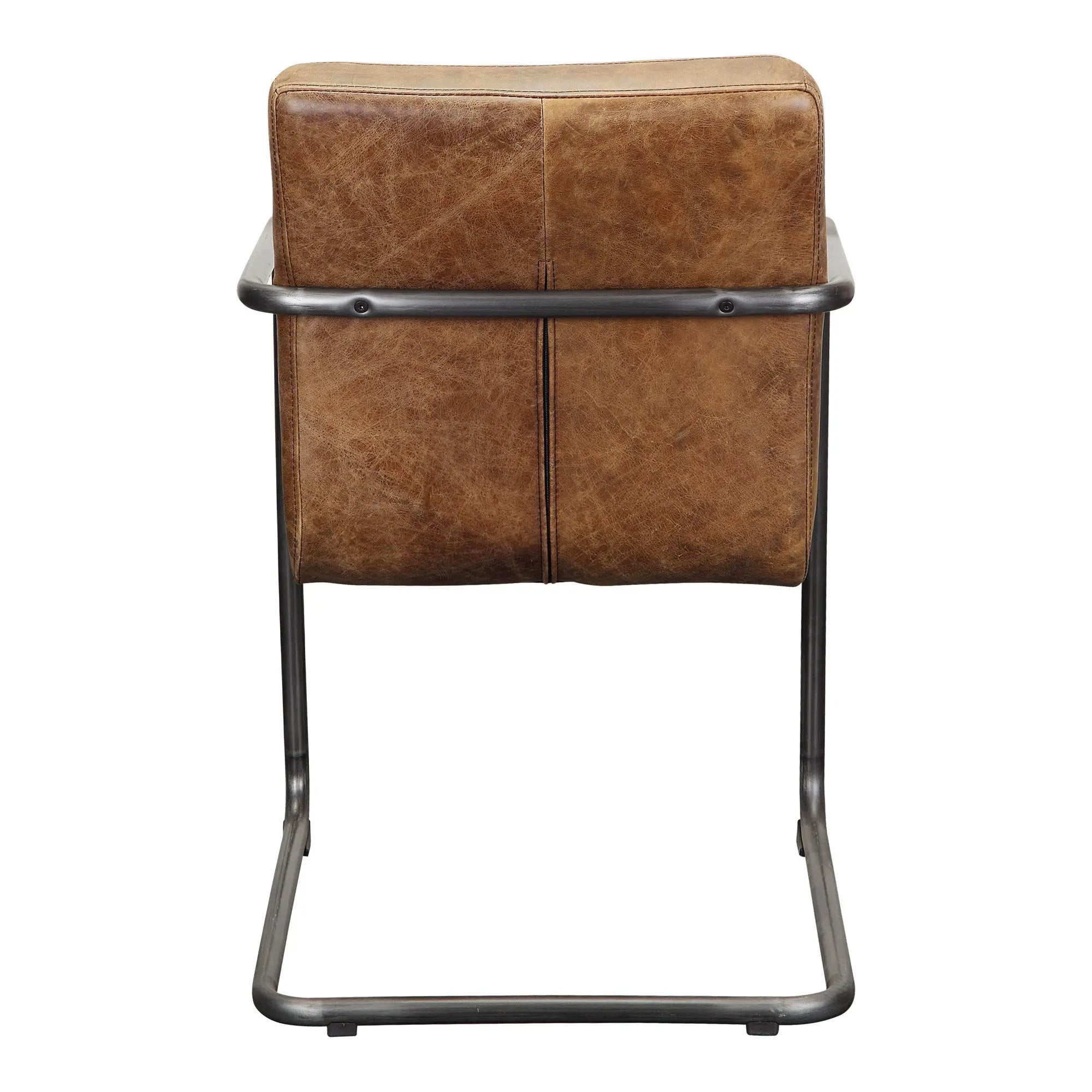 Set of Two Brown and Black Leather Dining Arm Chairs Homeroots Kitchen & Dining