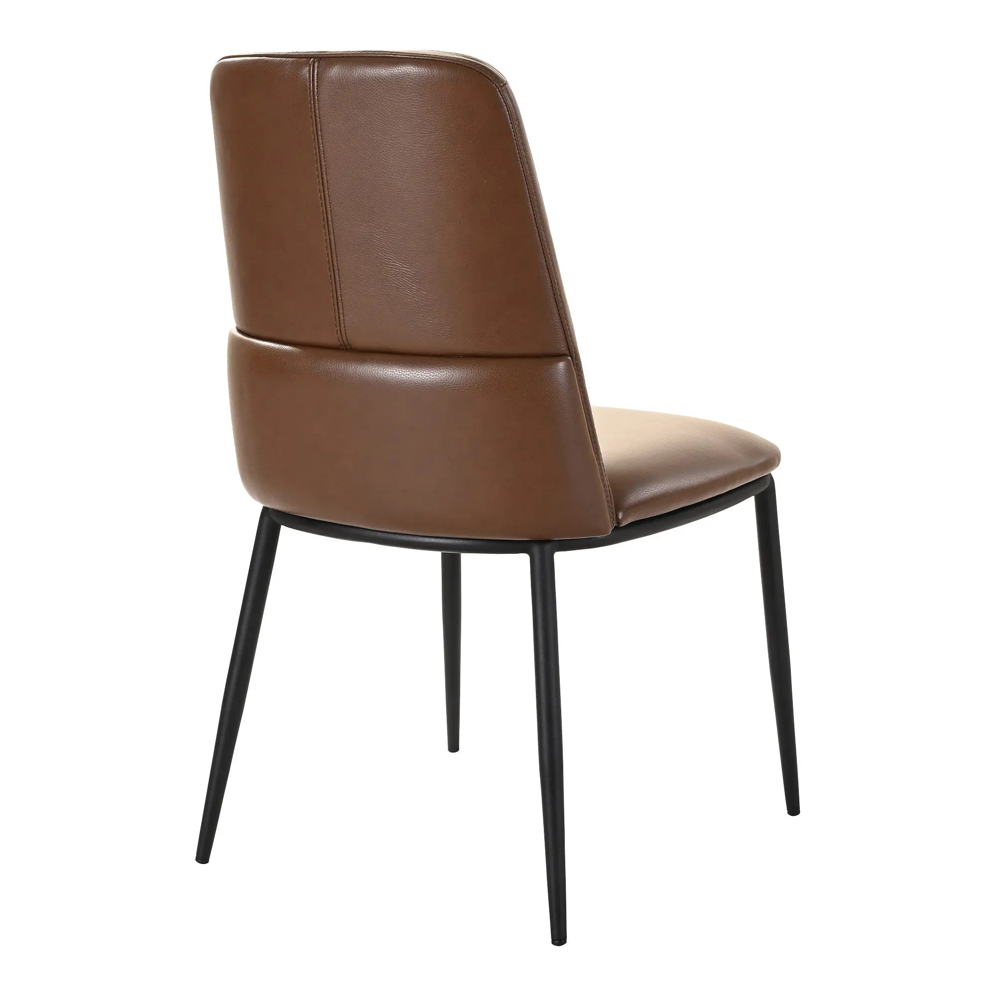 Set of Two Brown and Black Leather Dining Side Chairs Homeroots Kitchen & Dining