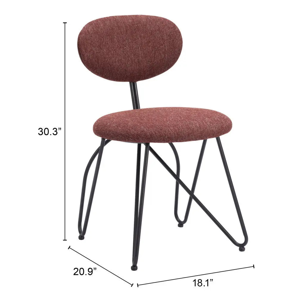 Set of Two Brown and Black Upholstered Fabric Open Back Dining Side Chairs - GreatEagleInc