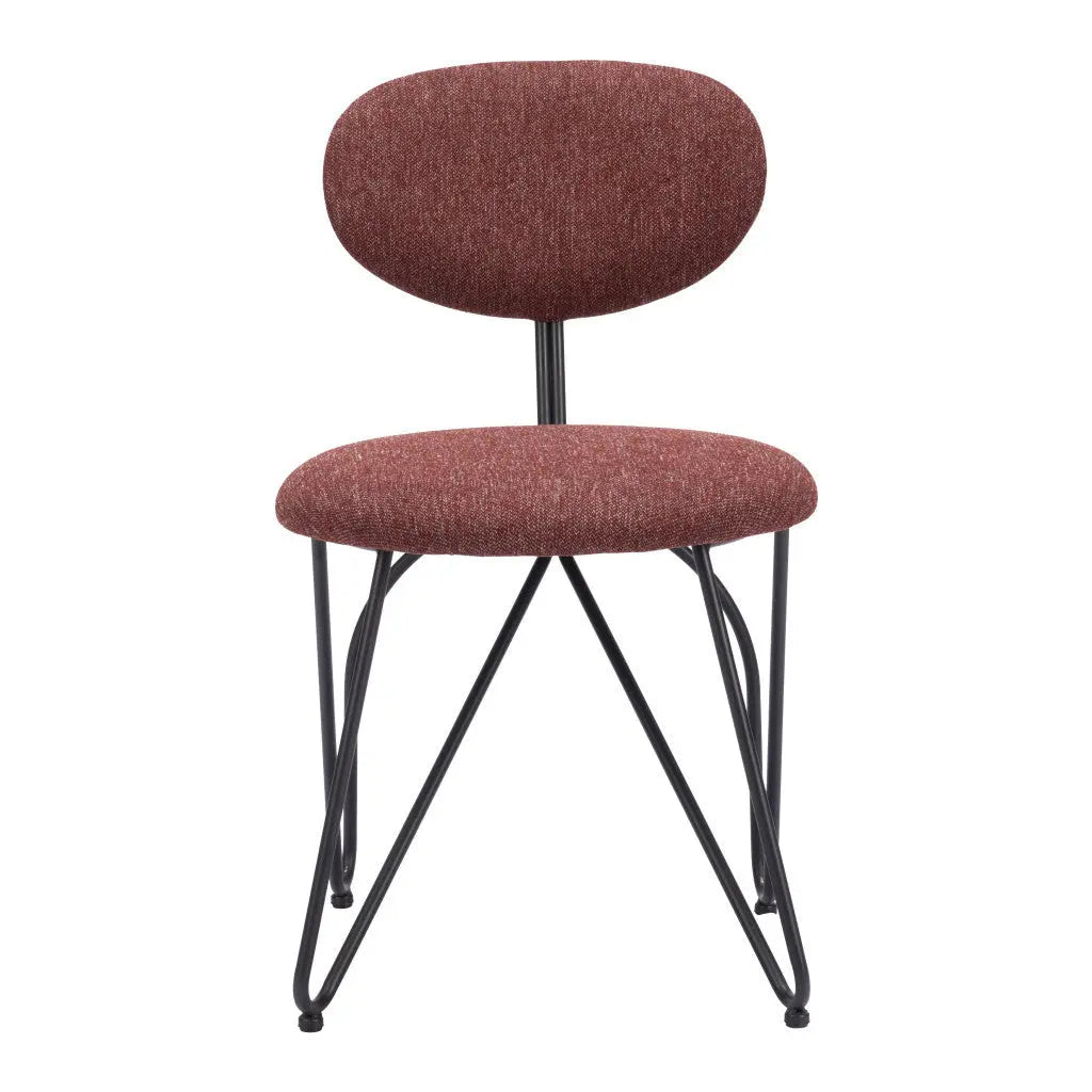 Set of Two Brown and Black Upholstered Fabric Open Back Dining Side Chairs - GreatEagleInc