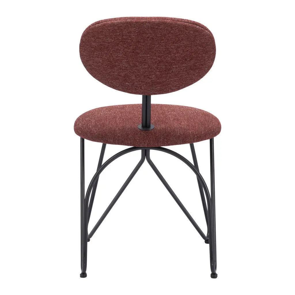 Set of Two Brown and Black Upholstered Fabric Open Back Dining Side Chairs - GreatEagleInc