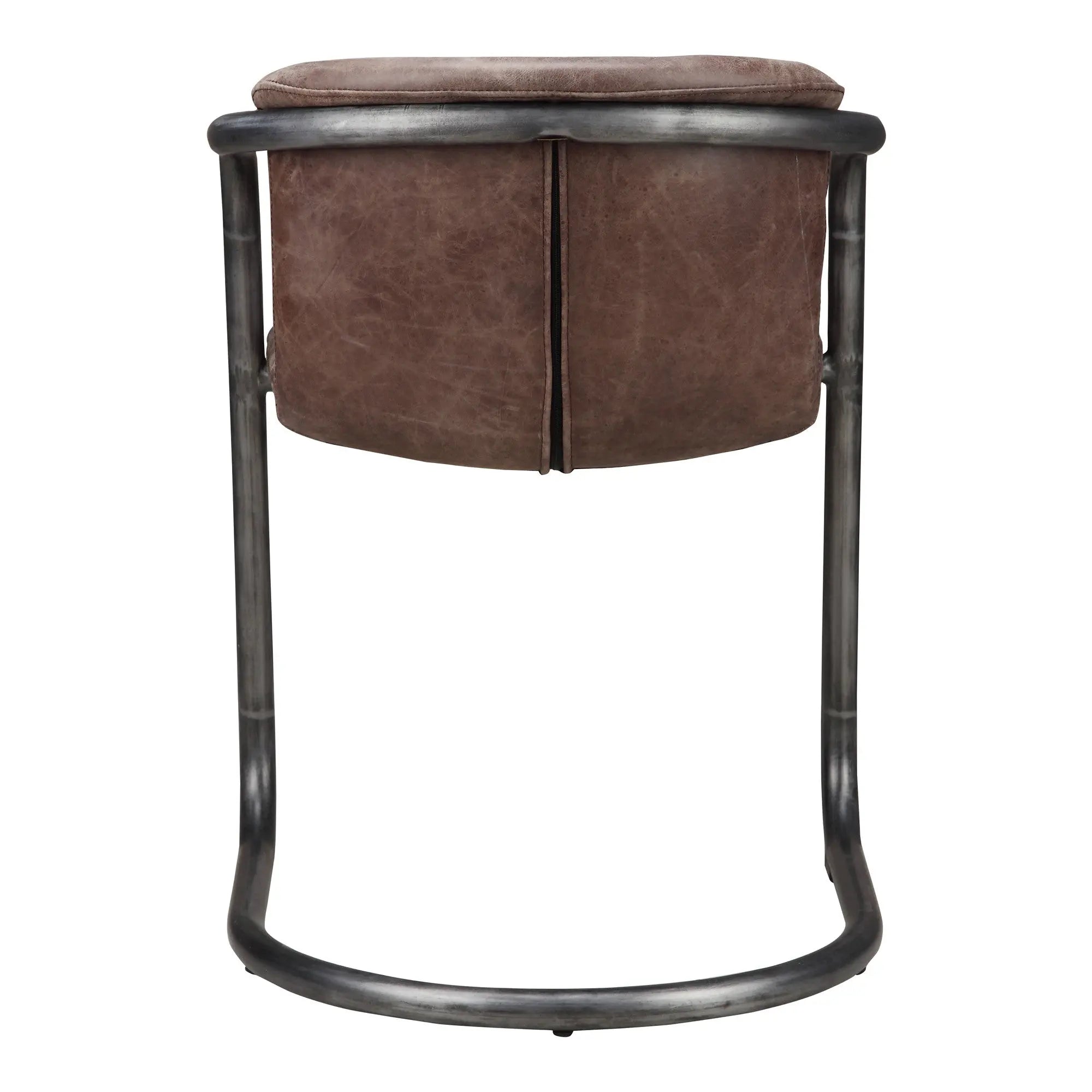 Set of Two Brown and Silver Leather Dining Arm Chairs Homeroots Kitchen & Dining
