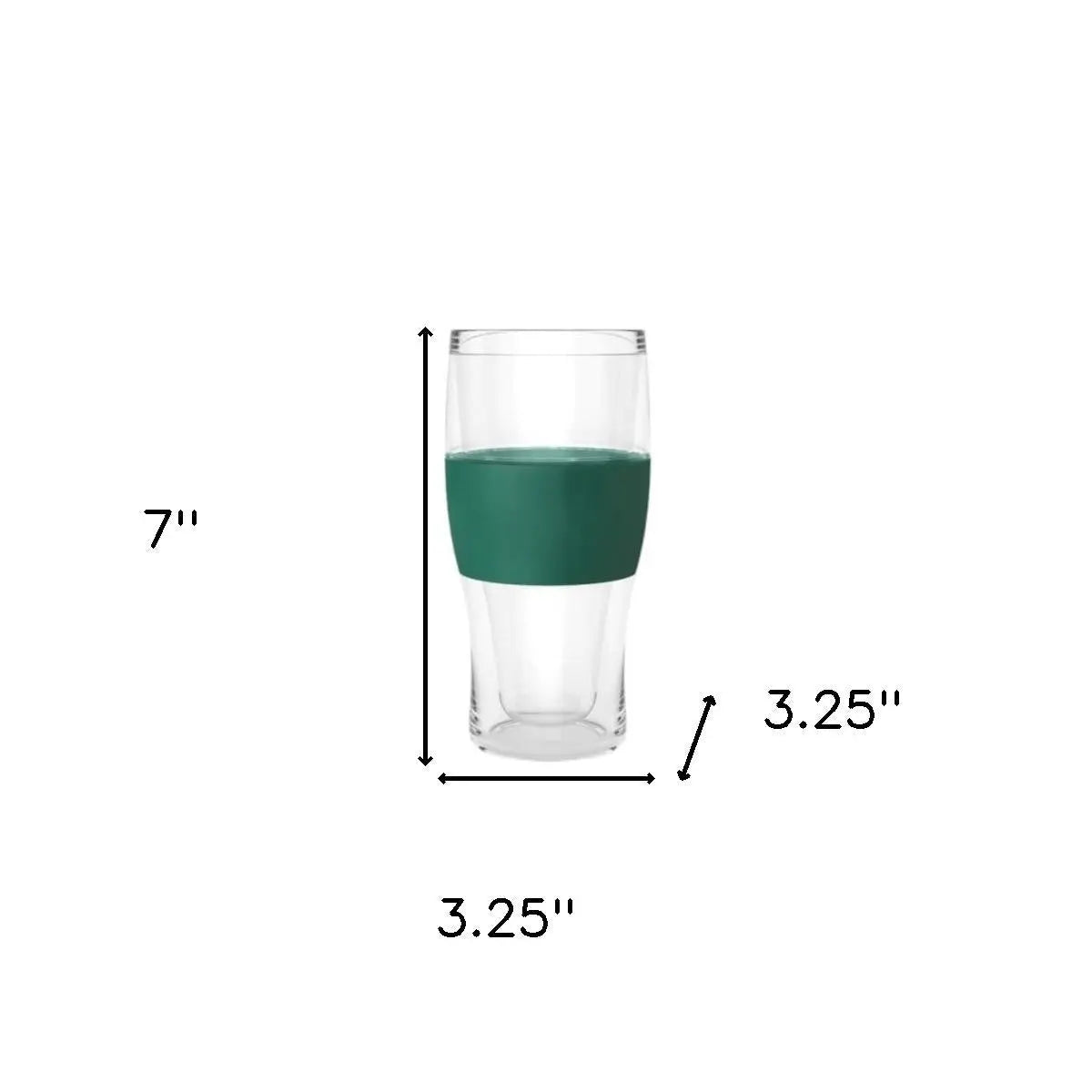 Set of Two Clear And Green Tritan Plastic Unique Shape Stemless Pint Glass Homeroots Kitchen & Dining