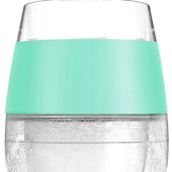 Set of Two Clear And Mint Green Tritan Plastic Convex Curve Shape Stemless All Purpose Wine Glass Homeroots Kitchen & Dining