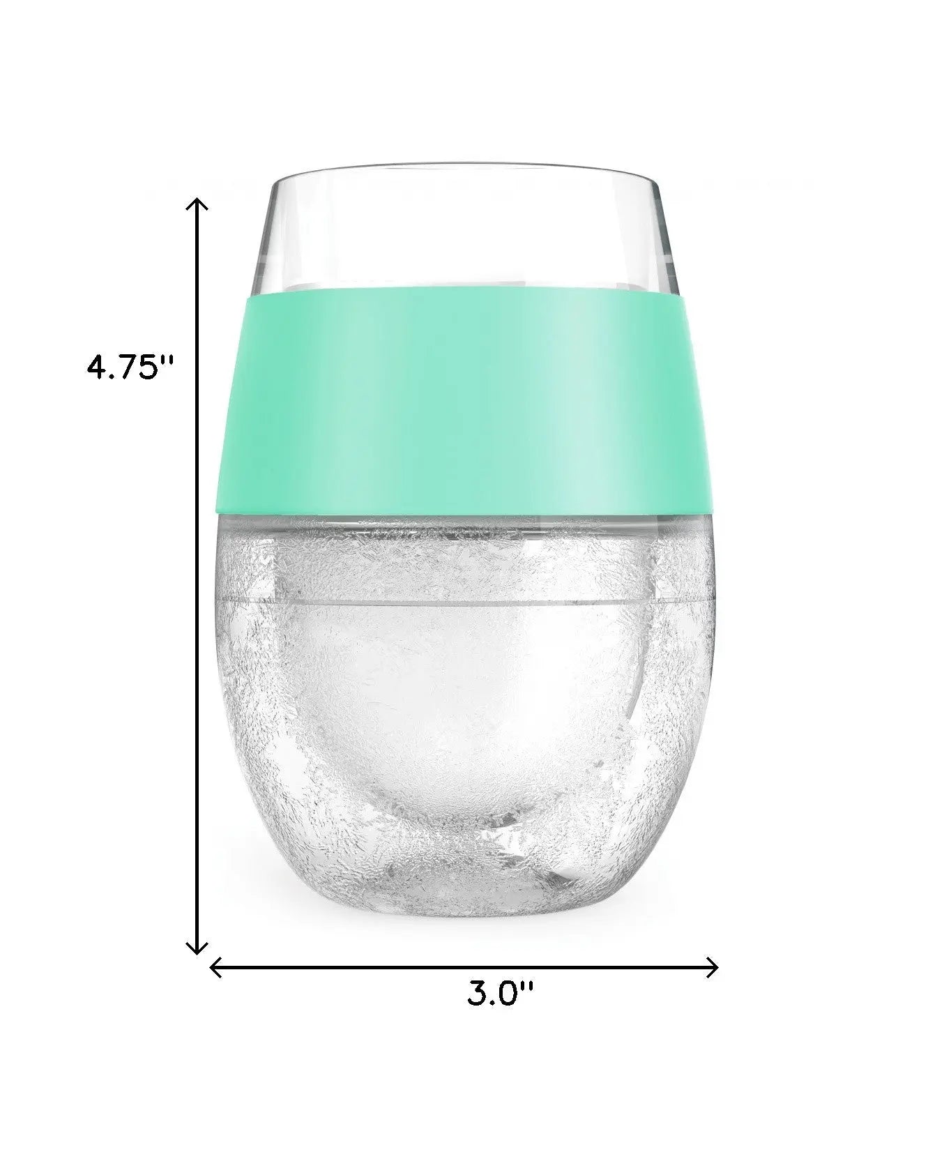 Set of Two Clear And Mint Green Tritan Plastic Convex Curve Shape Stemless All Purpose Wine Glass Homeroots Kitchen & Dining