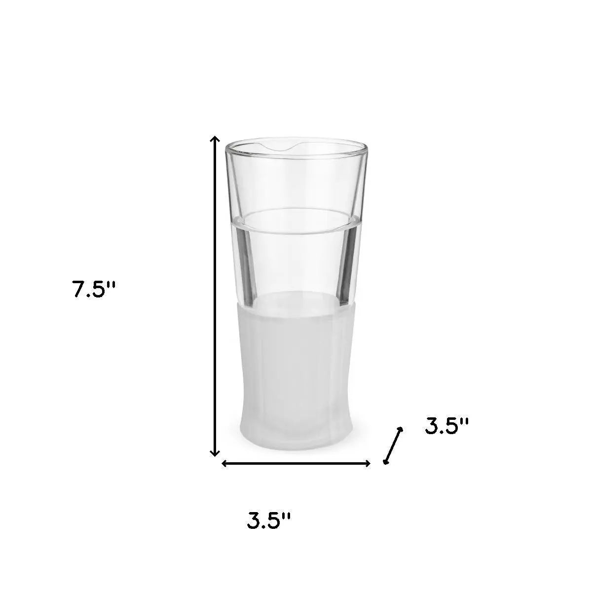 Set of Two Clear Crystal Glass Narrowing Shape Stemless Pint Glass Homeroots Kitchen & Dining