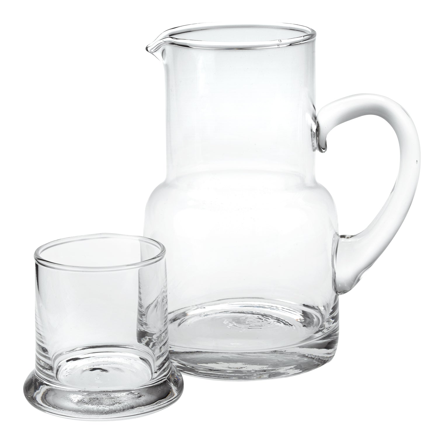 Set of Two Clear Crystal Glass Stemless Carafe And Drinking Glass Homeroots Kitchen & Dining