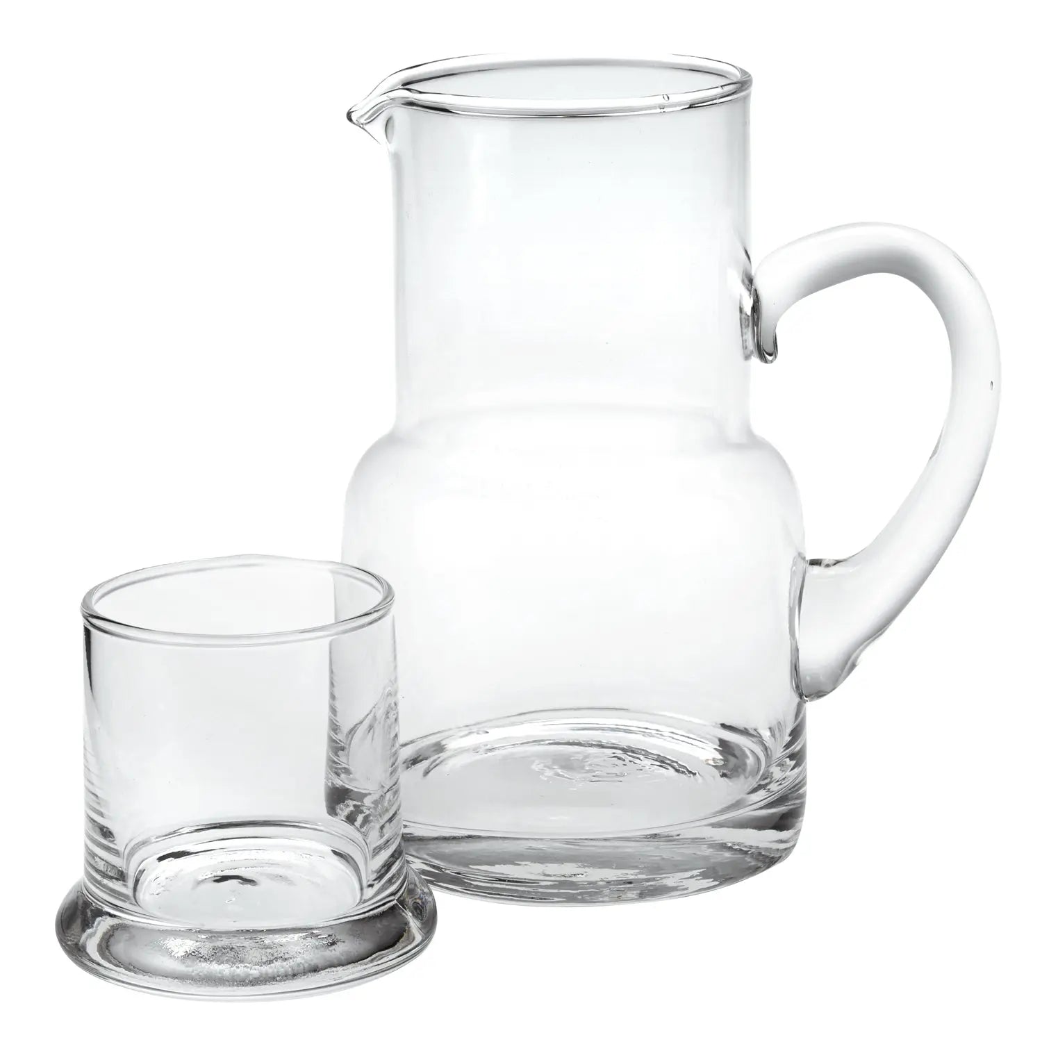 Set of Two Clear Crystal Glass Stemless Carafe And Drinking Glass Homeroots Kitchen & Dining