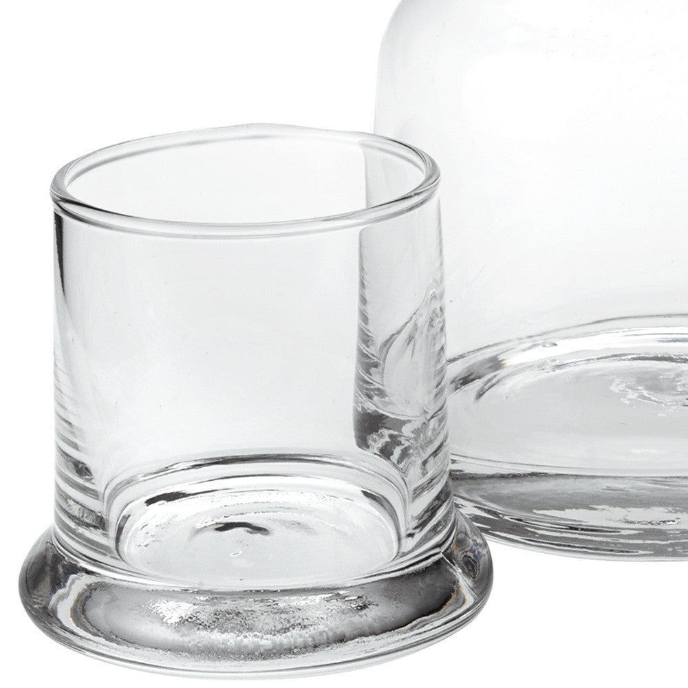 Set of Two Clear Crystal Glass Stemless Carafe And Drinking Glass Homeroots Kitchen & Dining