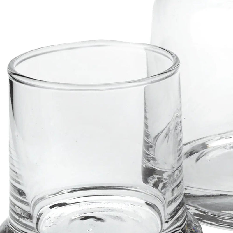 Set of Two Clear Crystal Glass Stemless Carafe And Drinking Glass Homeroots Kitchen & Dining