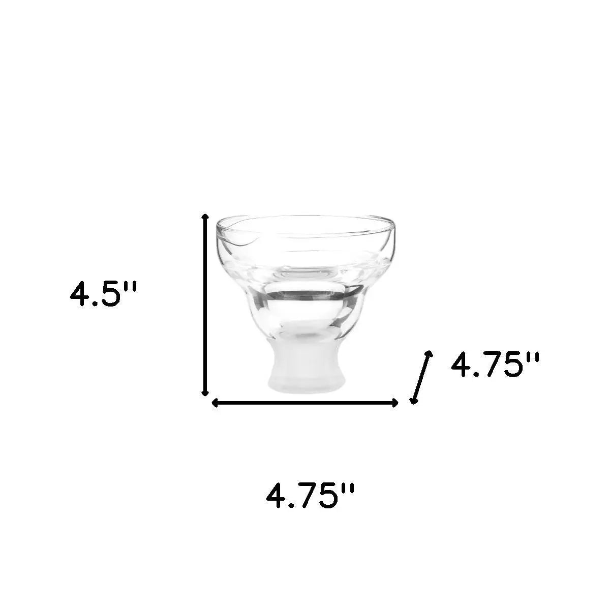 Set of Two Clear Crystal Glass Unique Shape Stemless Margarita Glass Homeroots Kitchen & Dining