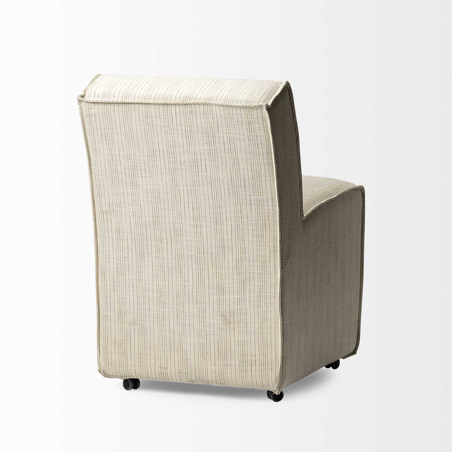 Set of Two Cream Fabric Dining Parsons Chairs Homeroots Kitchen & Dining