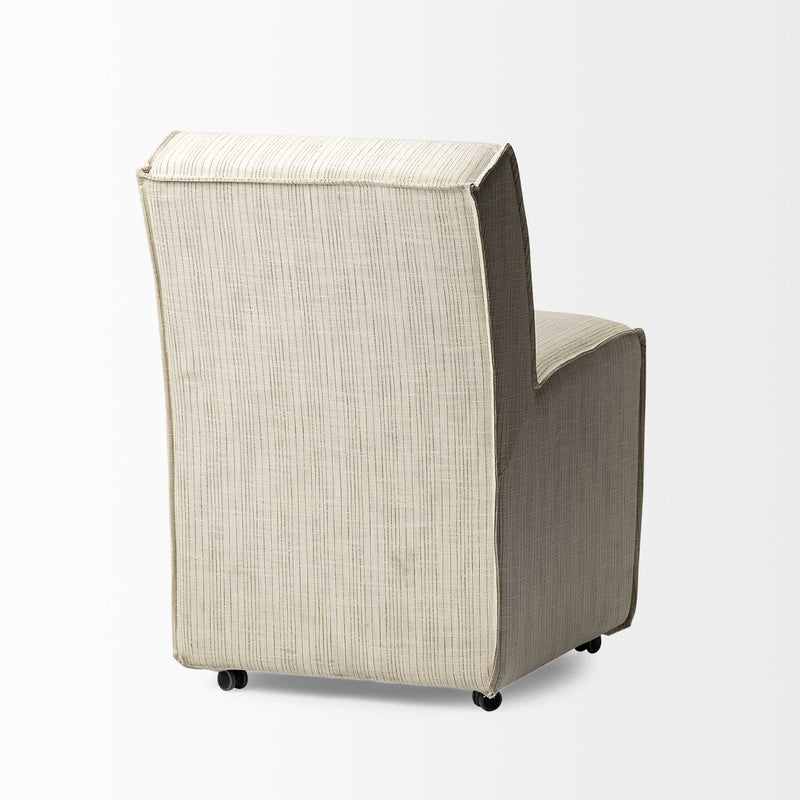 Set of Two Cream Fabric Dining Parsons Chairs Homeroots Kitchen & Dining
