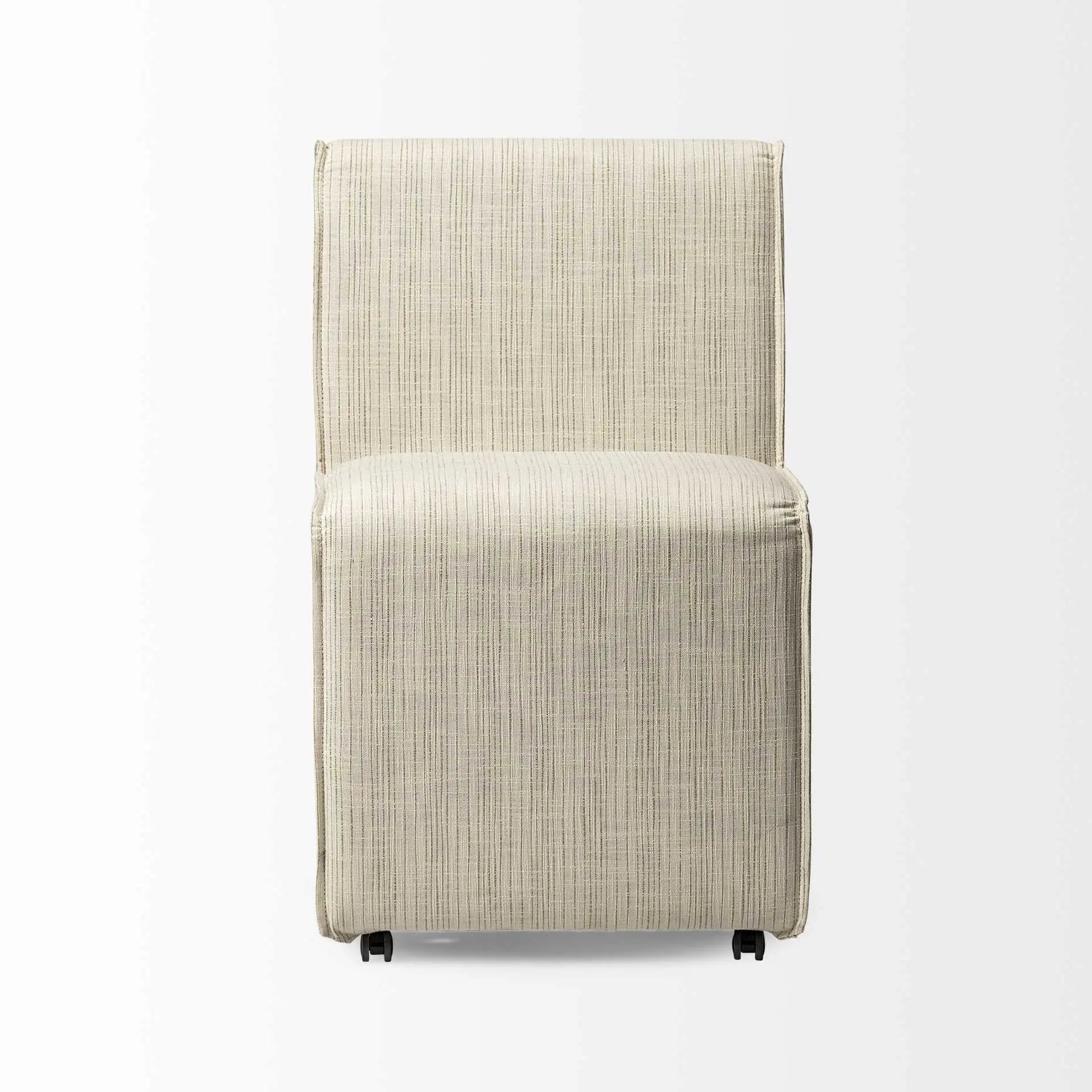 Set of Two Cream Fabric Dining Parsons Chairs Homeroots Kitchen & Dining