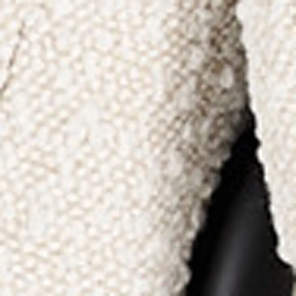 Set of Two Cream and Black Boucle Dining Arm Chairs Homeroots Kitchen & Dining