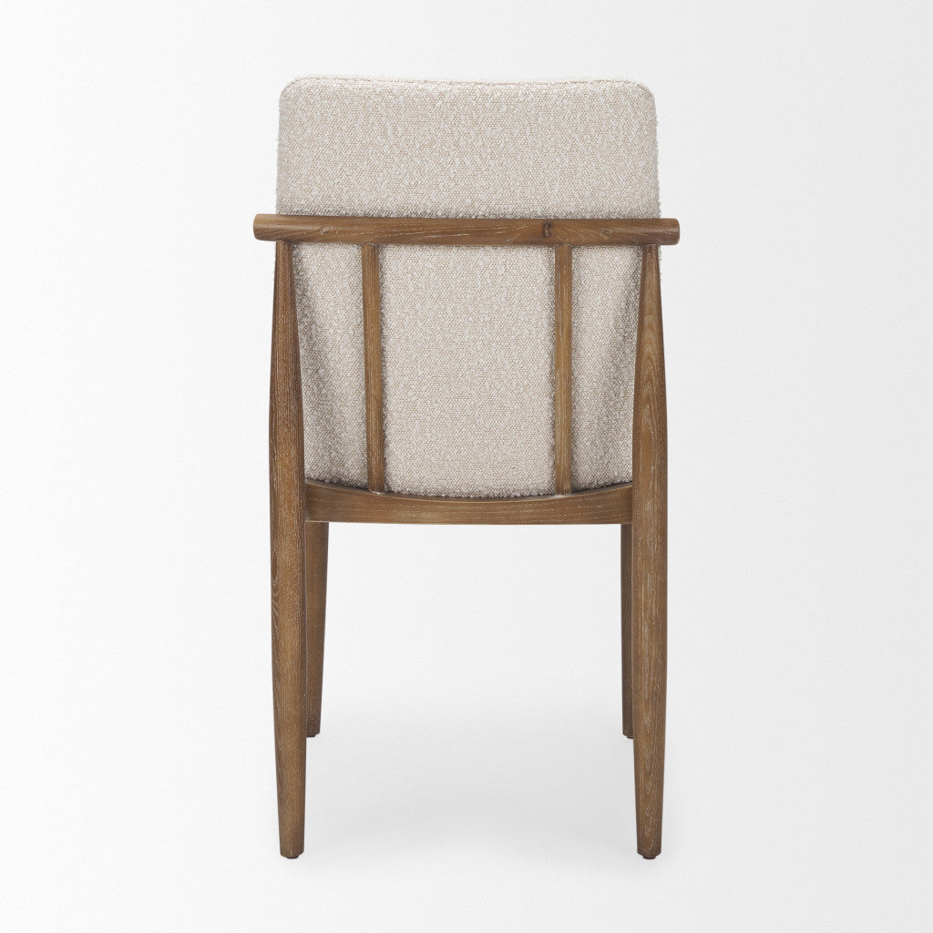 Set of Two Cream and Brown Fabric Dining Side Chairs Homeroots Kitchen & Dining