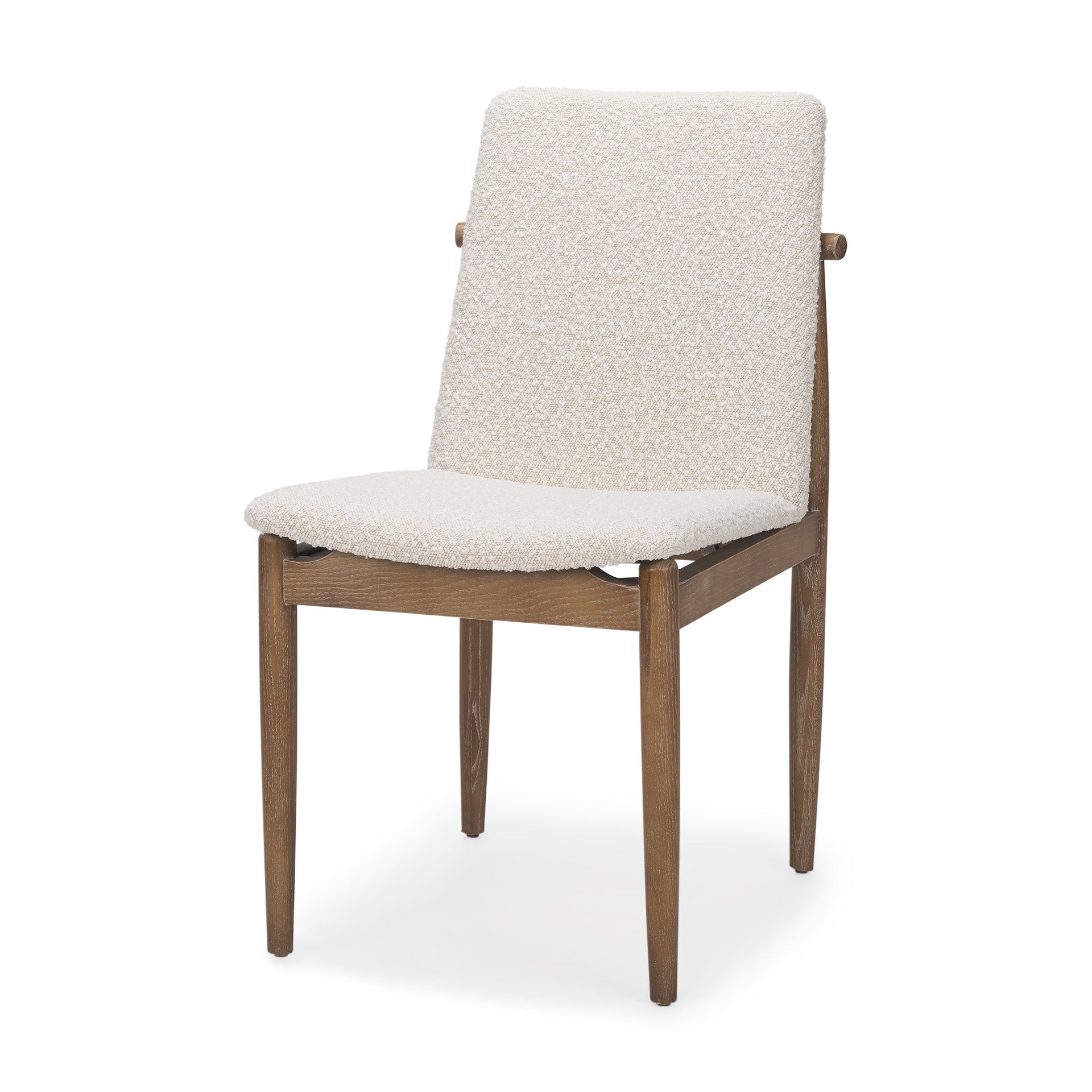 Set of Two Cream and Brown Fabric Dining Side Chairs Homeroots Kitchen & Dining
