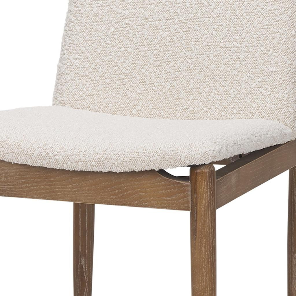 Set of Two Cream and Brown Fabric Dining Side Chairs Homeroots Kitchen & Dining