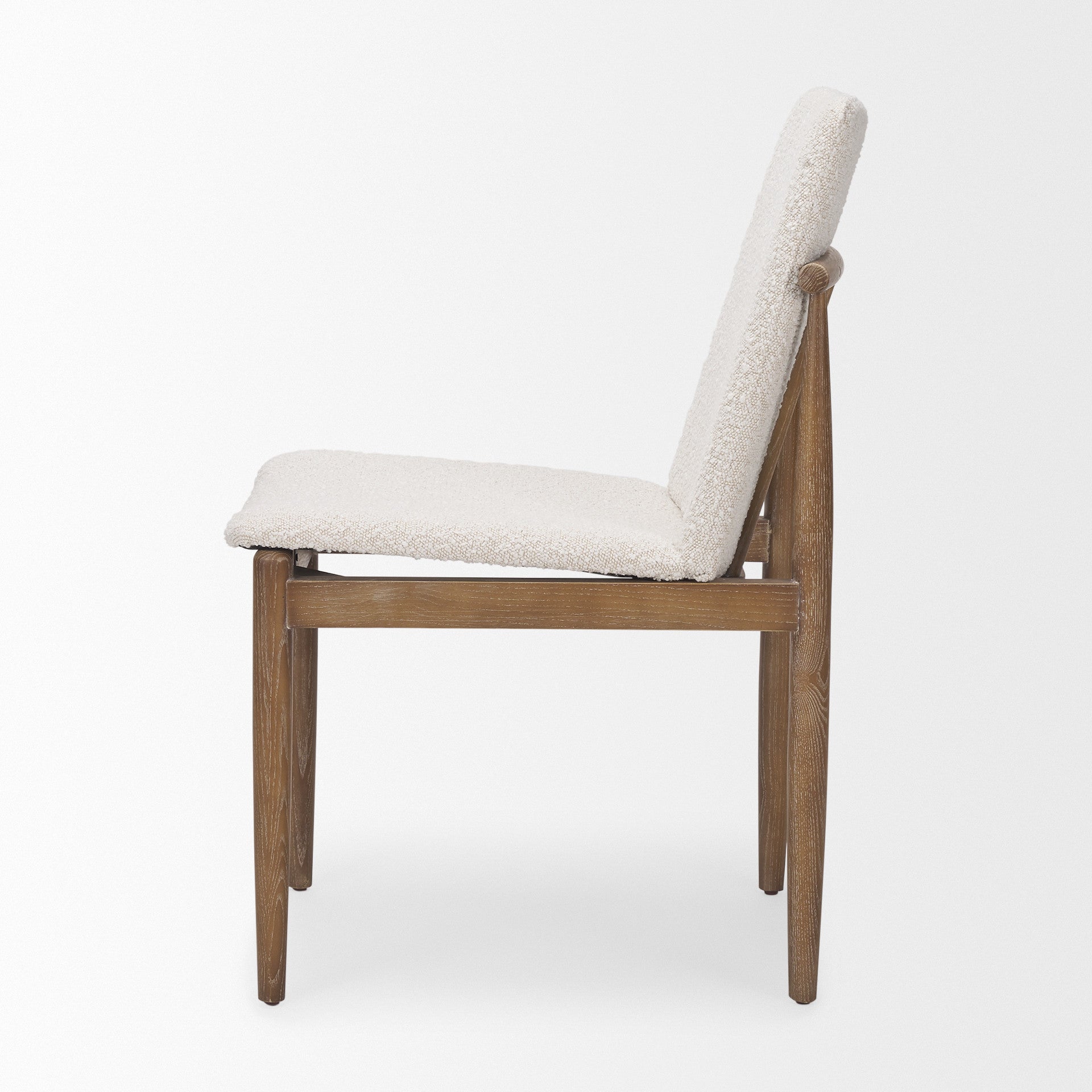 Set of Two Cream and Brown Fabric Dining Side Chairs Homeroots Kitchen & Dining