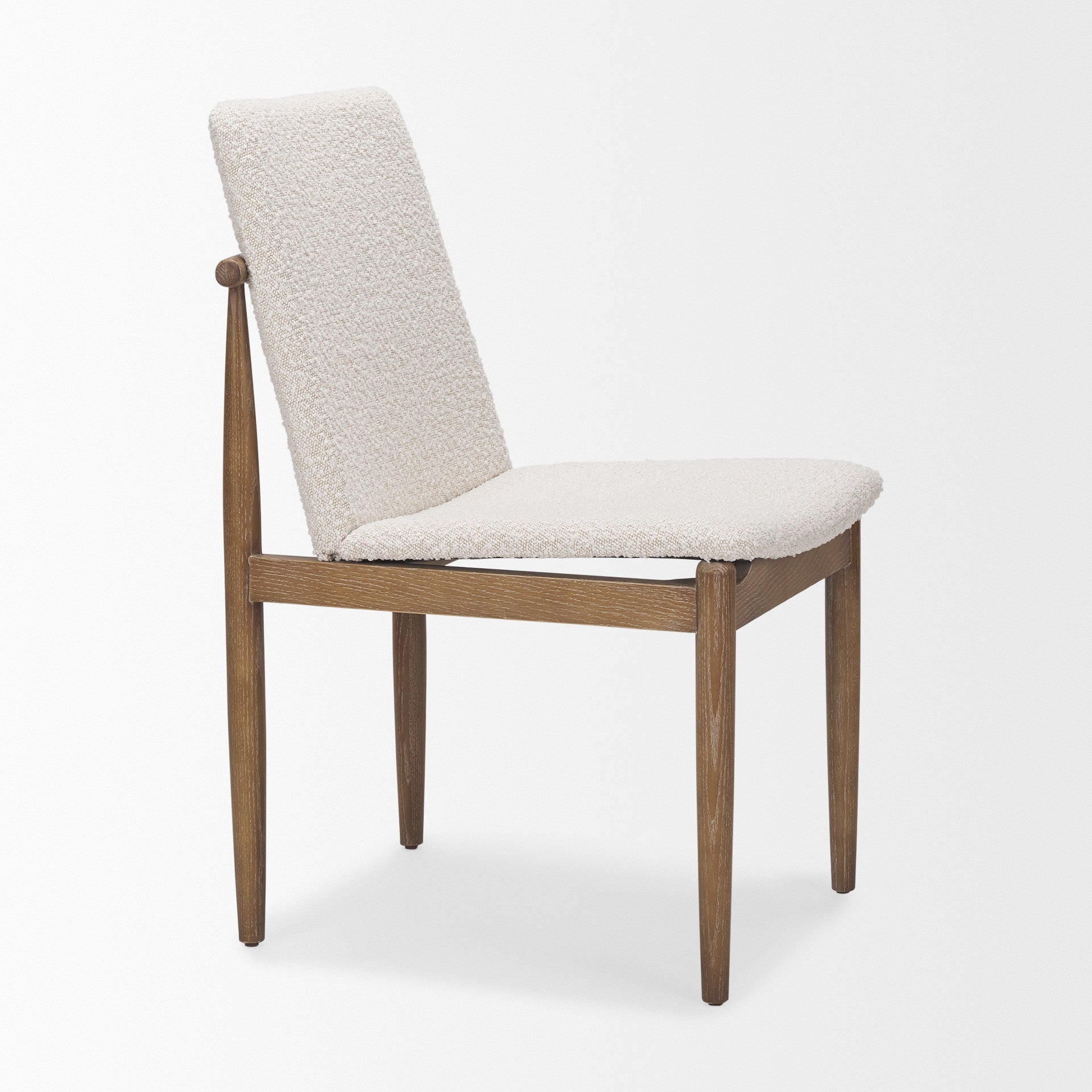 Set of Two Cream and Brown Fabric Dining Side Chairs Homeroots Kitchen & Dining