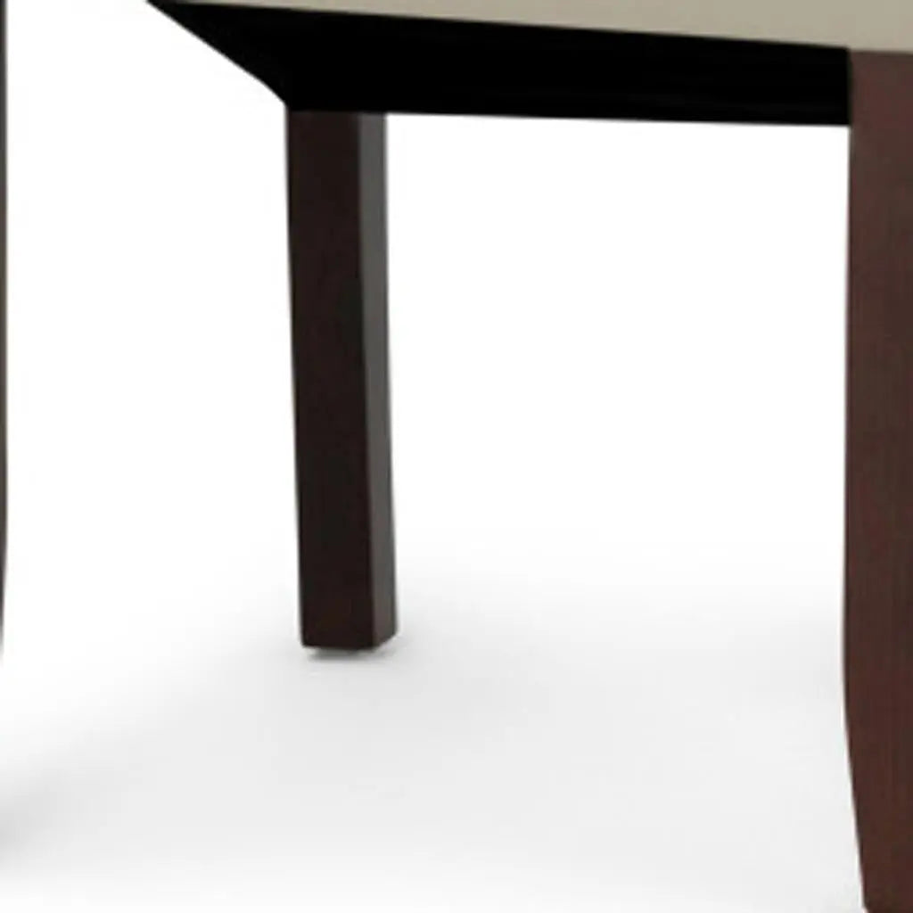 Set of Two Cream and Brown Wood Dining Parsons Chairs Homeroots Kitchen & Dining