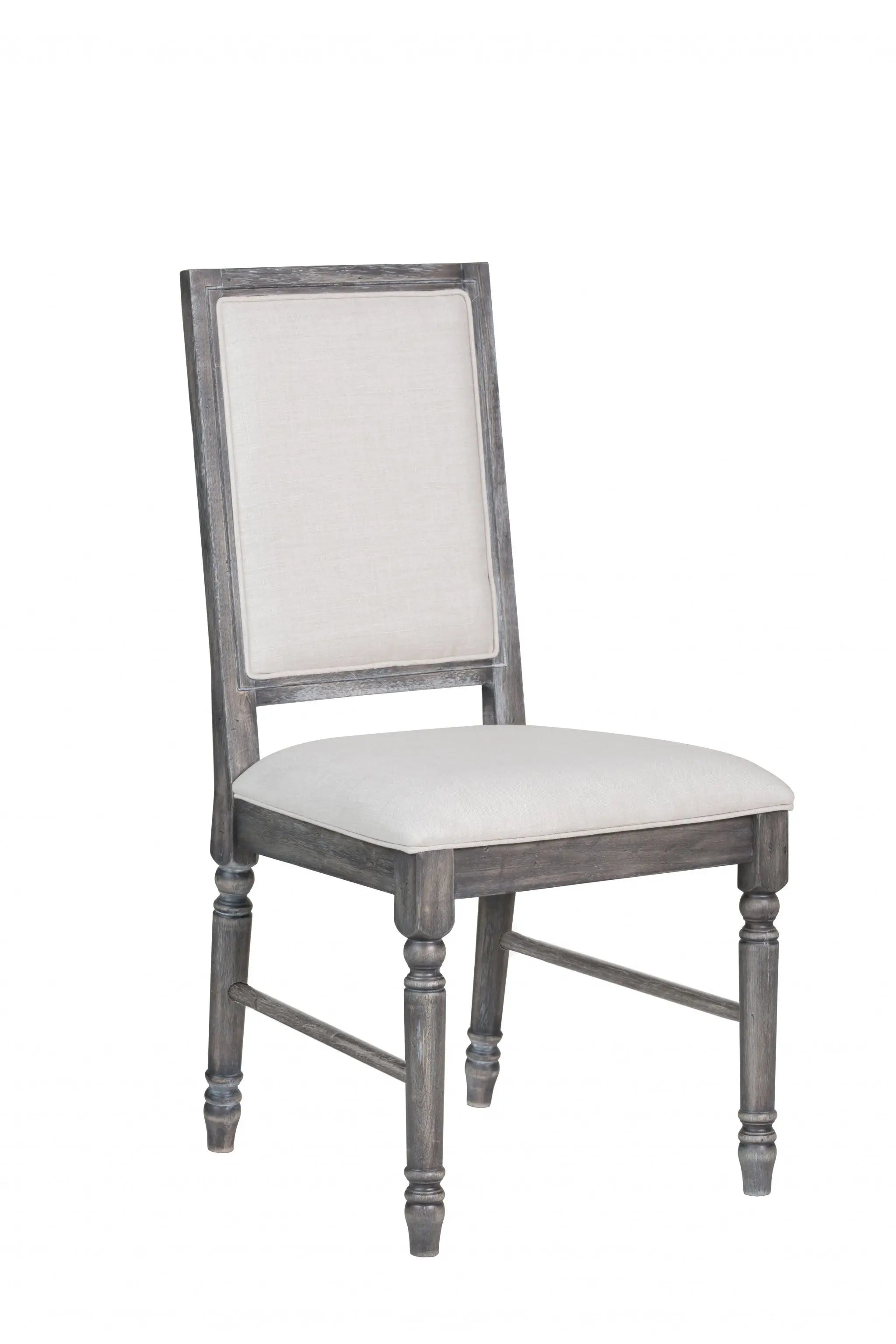 Set of Two Cream and Gray Upholstered Linen Dining Side Chairs Homeroots Kitchen & Dining