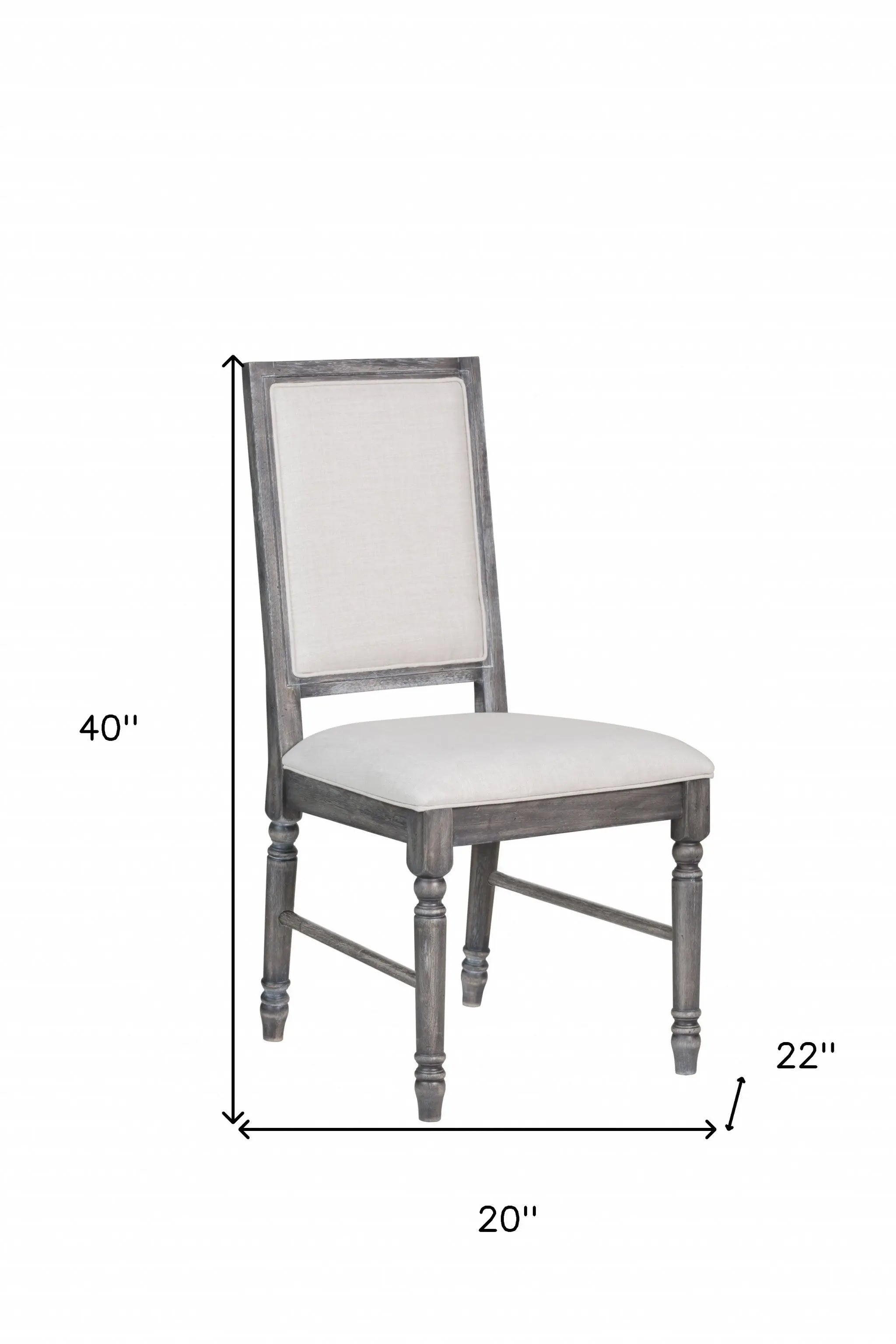 Set of Two Cream and Gray Upholstered Linen Dining Side Chairs Homeroots Kitchen & Dining