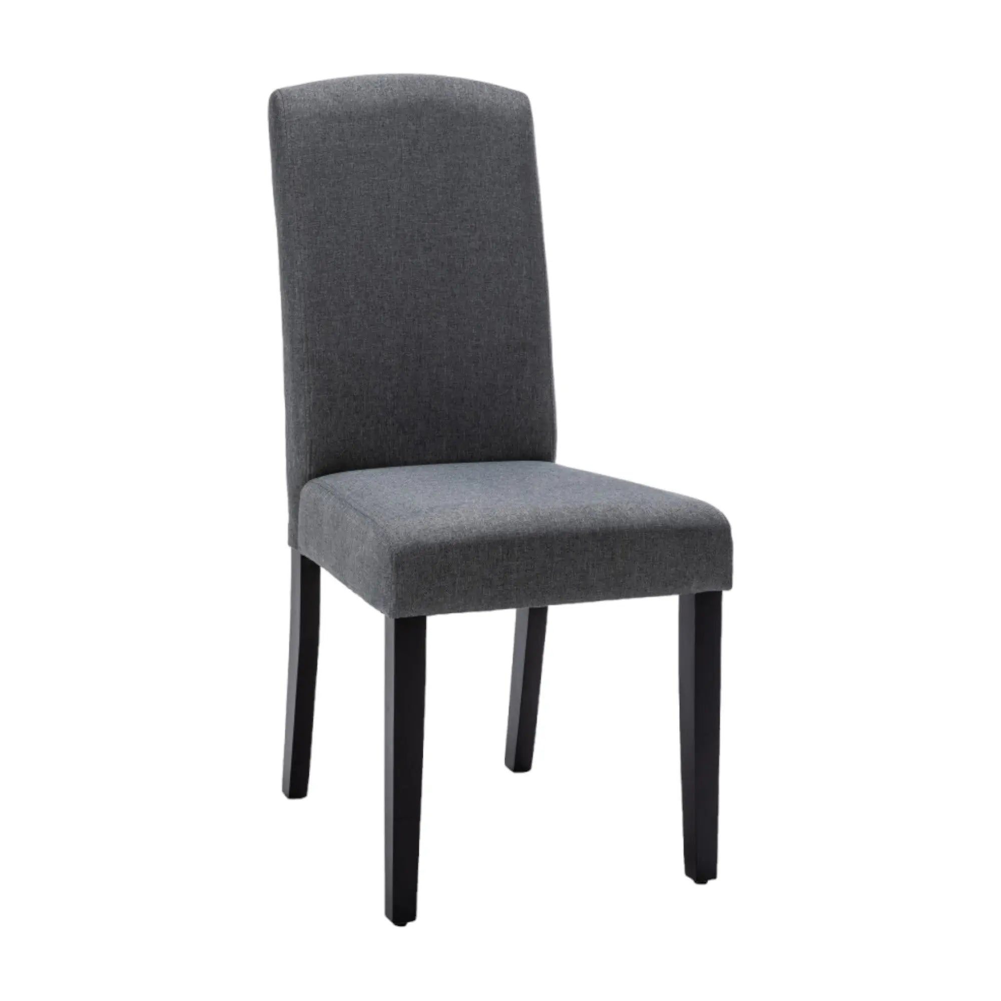 Set of Two Dark Gray And Black Upholstered Polyester Dining Parsons Chairs Homeroots Kitchen & Dining