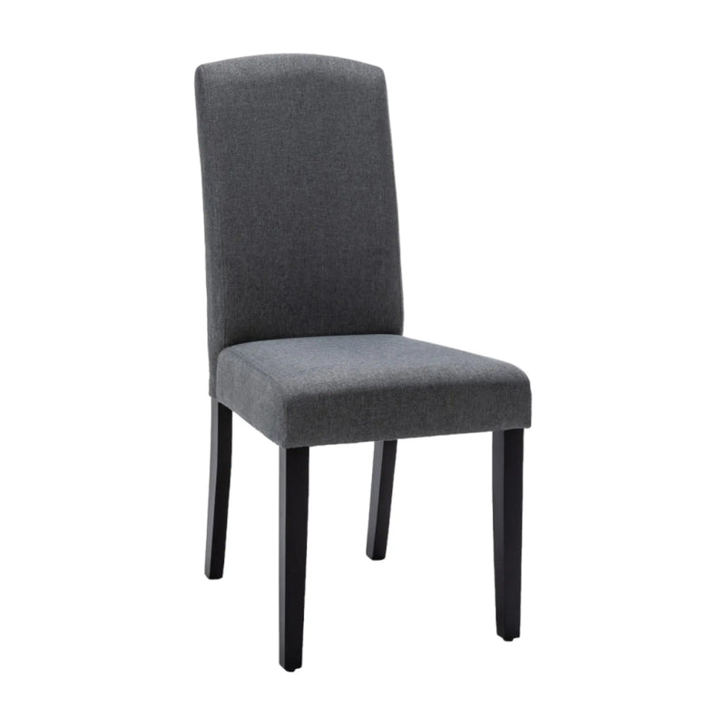Set of Two Dark Gray And Black Upholstered Polyester Dining Parsons Chairs Homeroots Kitchen & Dining