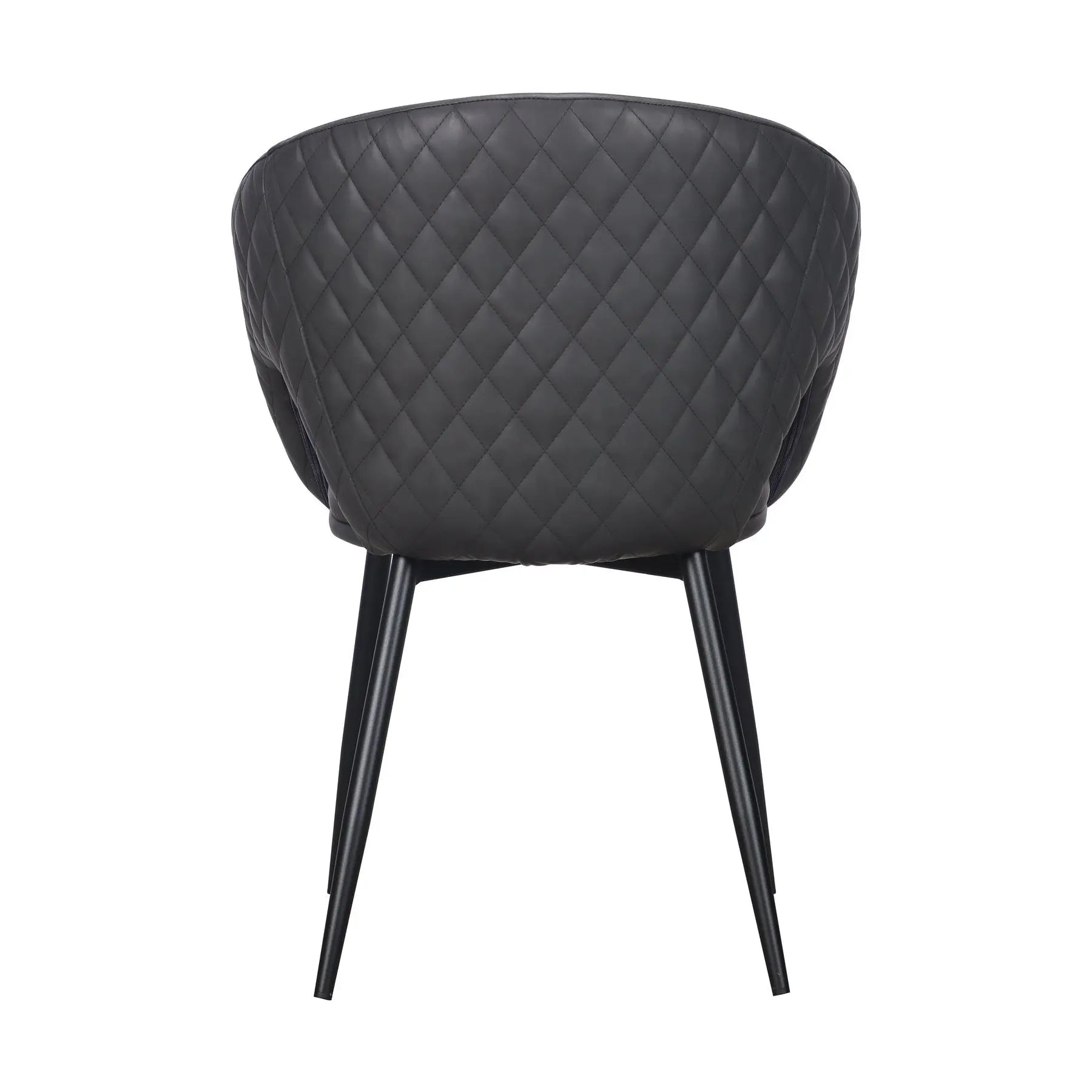 Set of Two Dark Gray Faux Leather Dining Arm Chairs Homeroots Kitchen & Dining