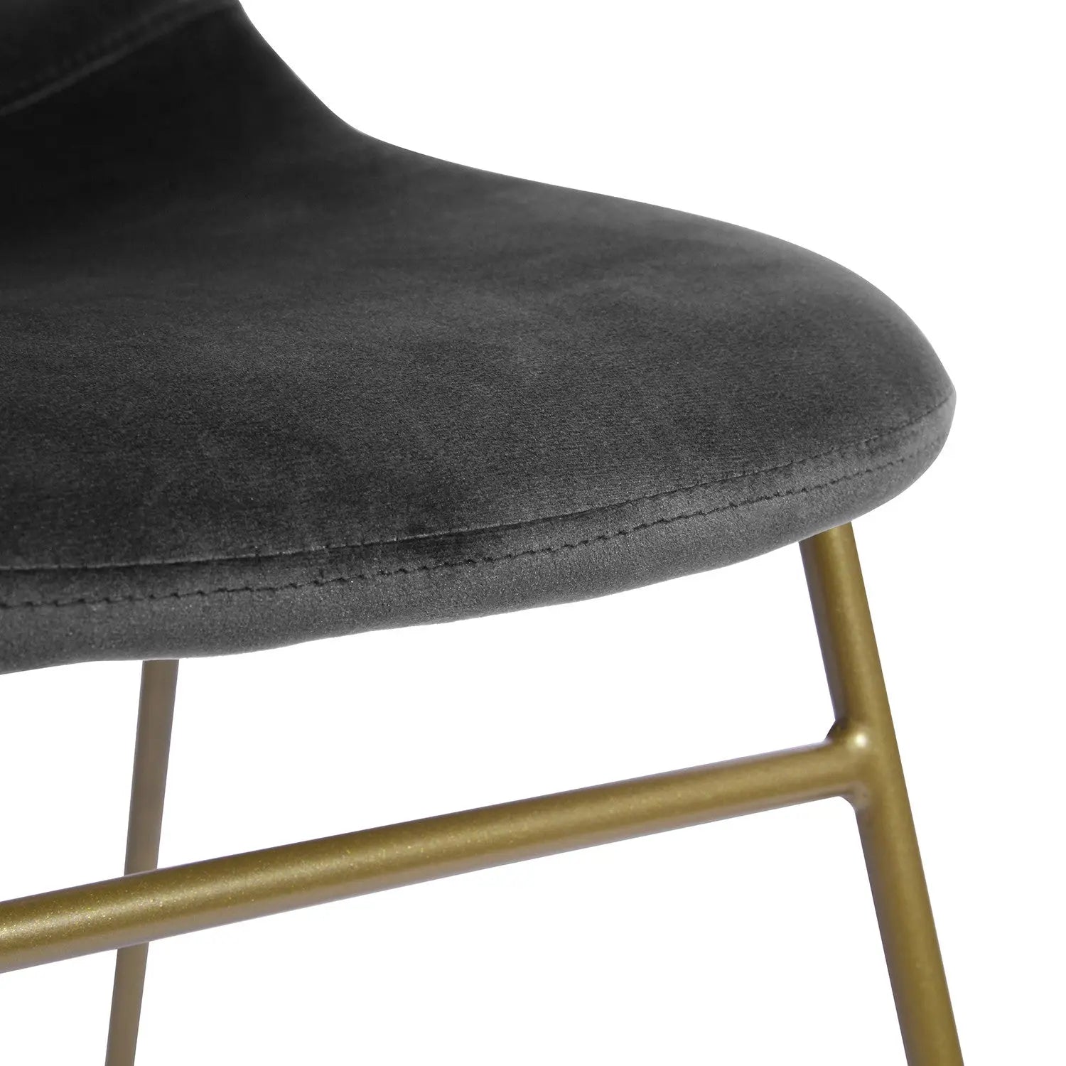 Set of Two Dark Green and Gold Velvet and Metal Dining Side Chairs Homeroots Kitchen & Dining
