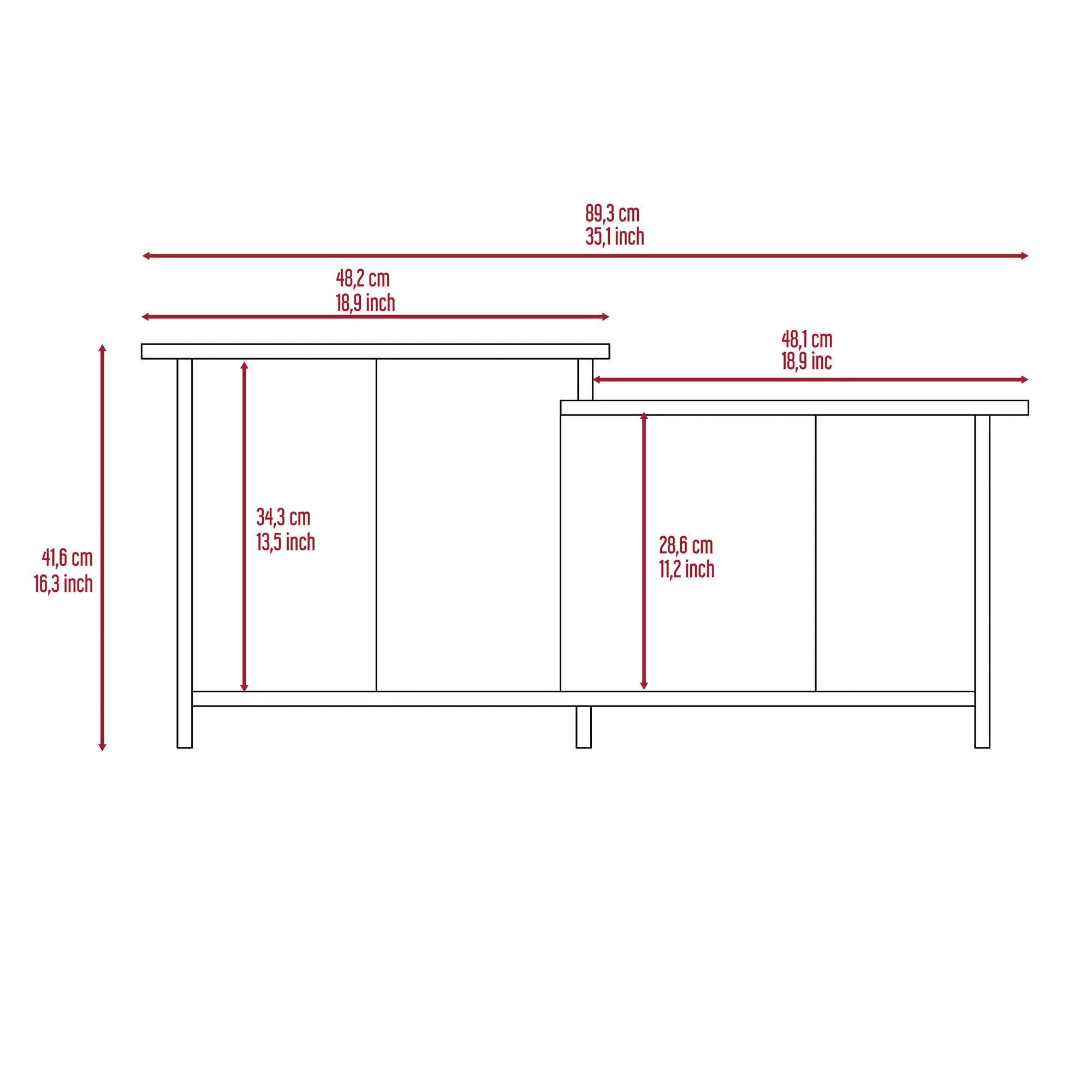 Set of Two Espresso and Black Wood Floor Shelf Furniture Set Homeroots Living Room