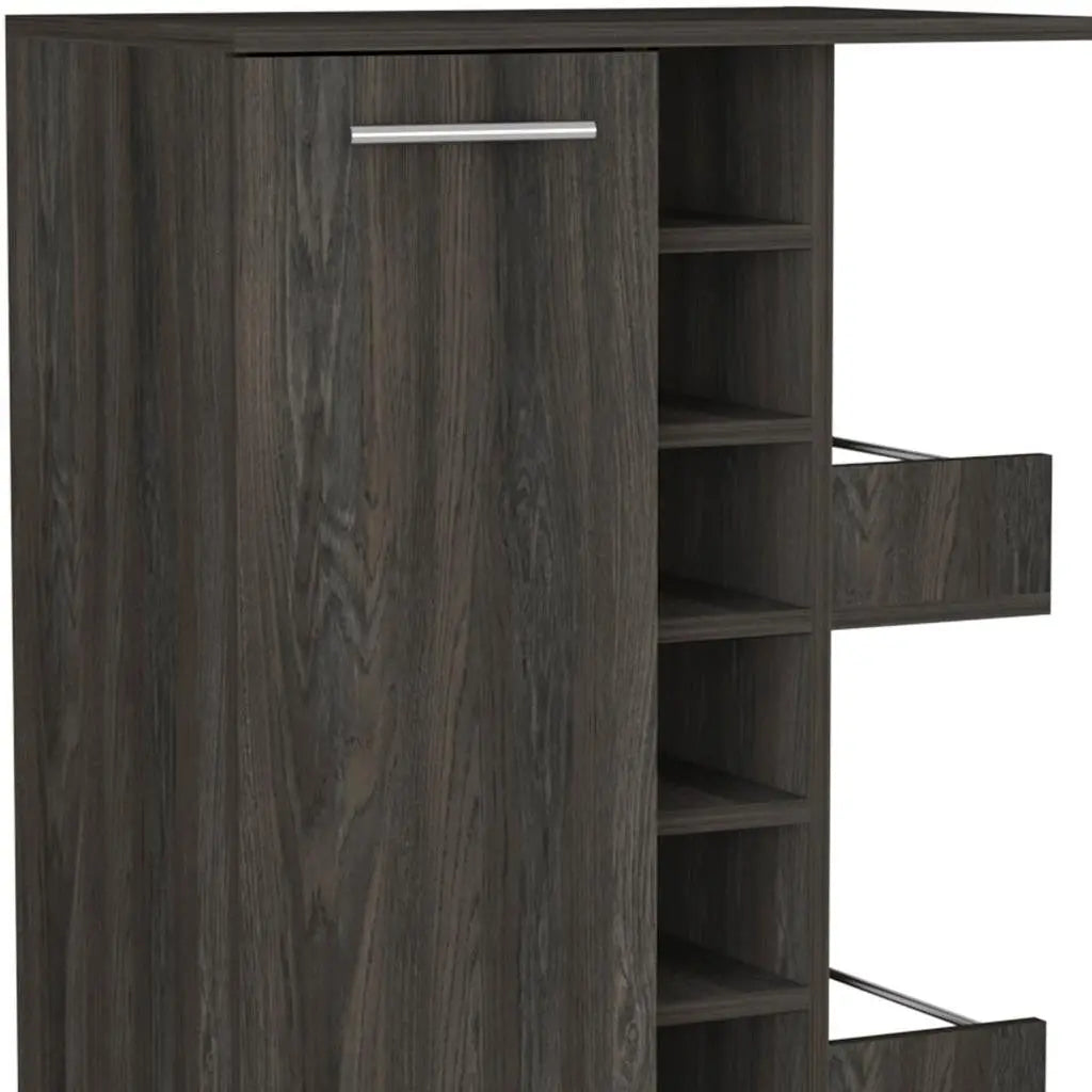 Set of Two Espresso and Black Wood Furniture Set Homeroots Living Room