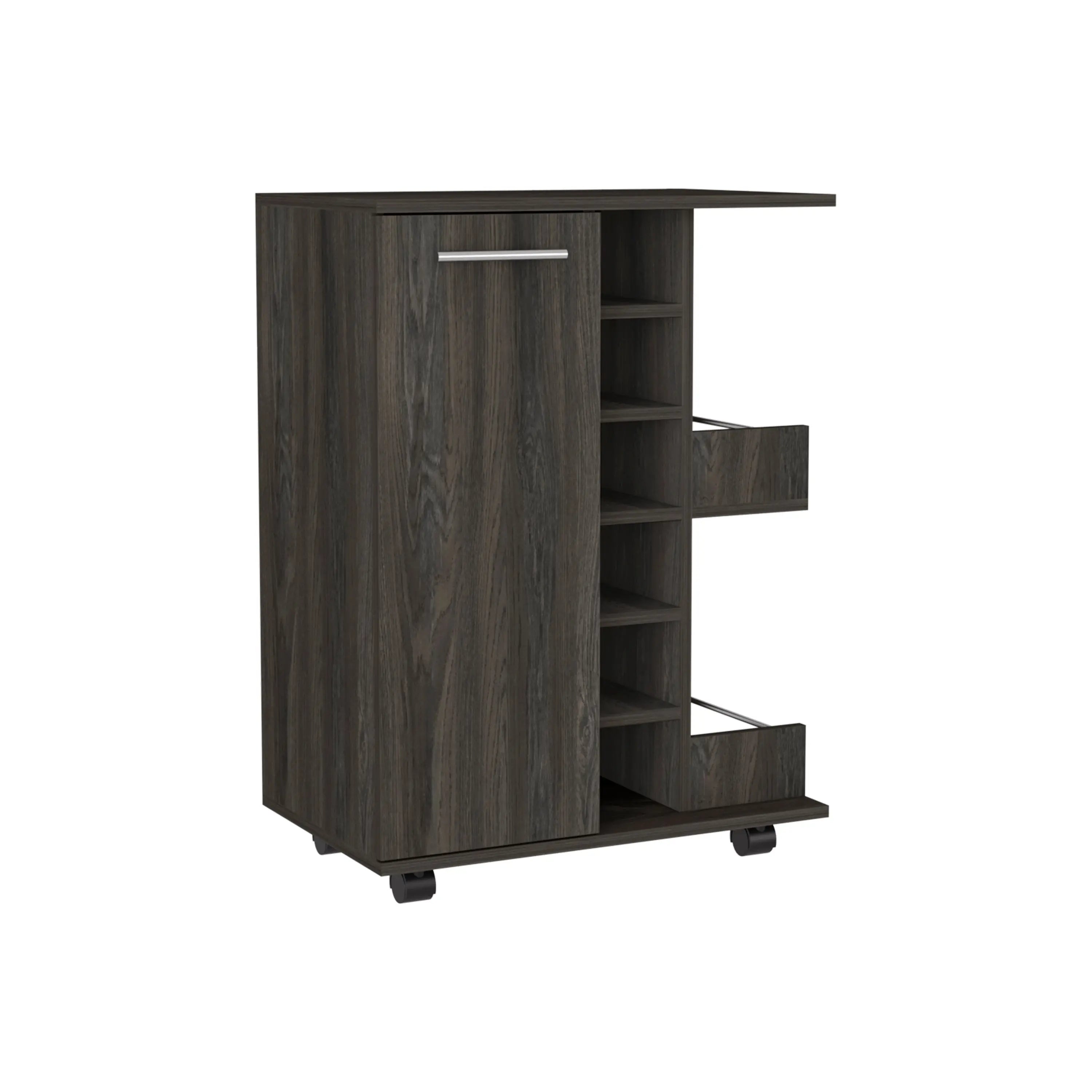 Set of Two Espresso and Black Wood Furniture Set Homeroots Living Room