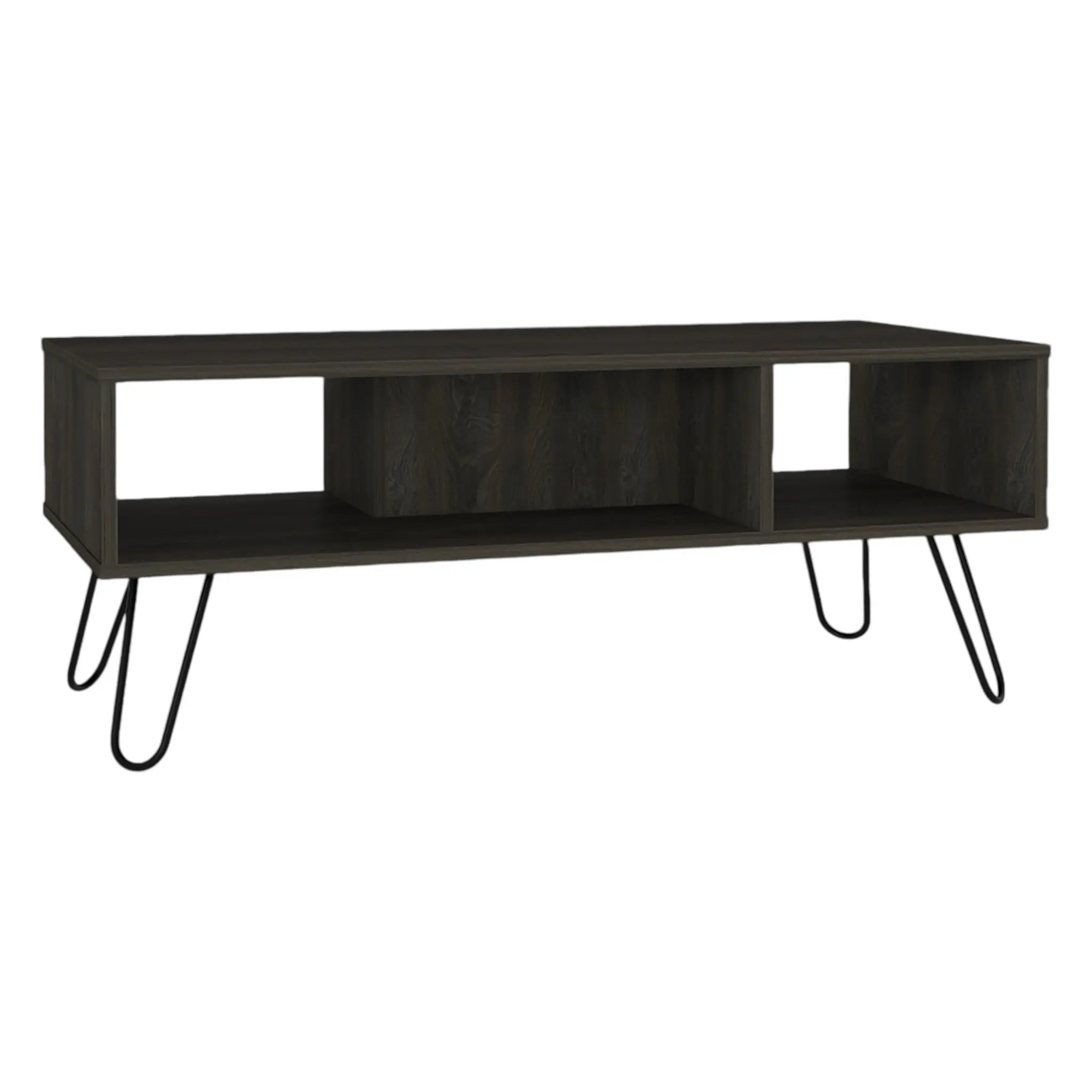 Set of Two Espresso and Black Wood Furniture Set Homeroots Living Room