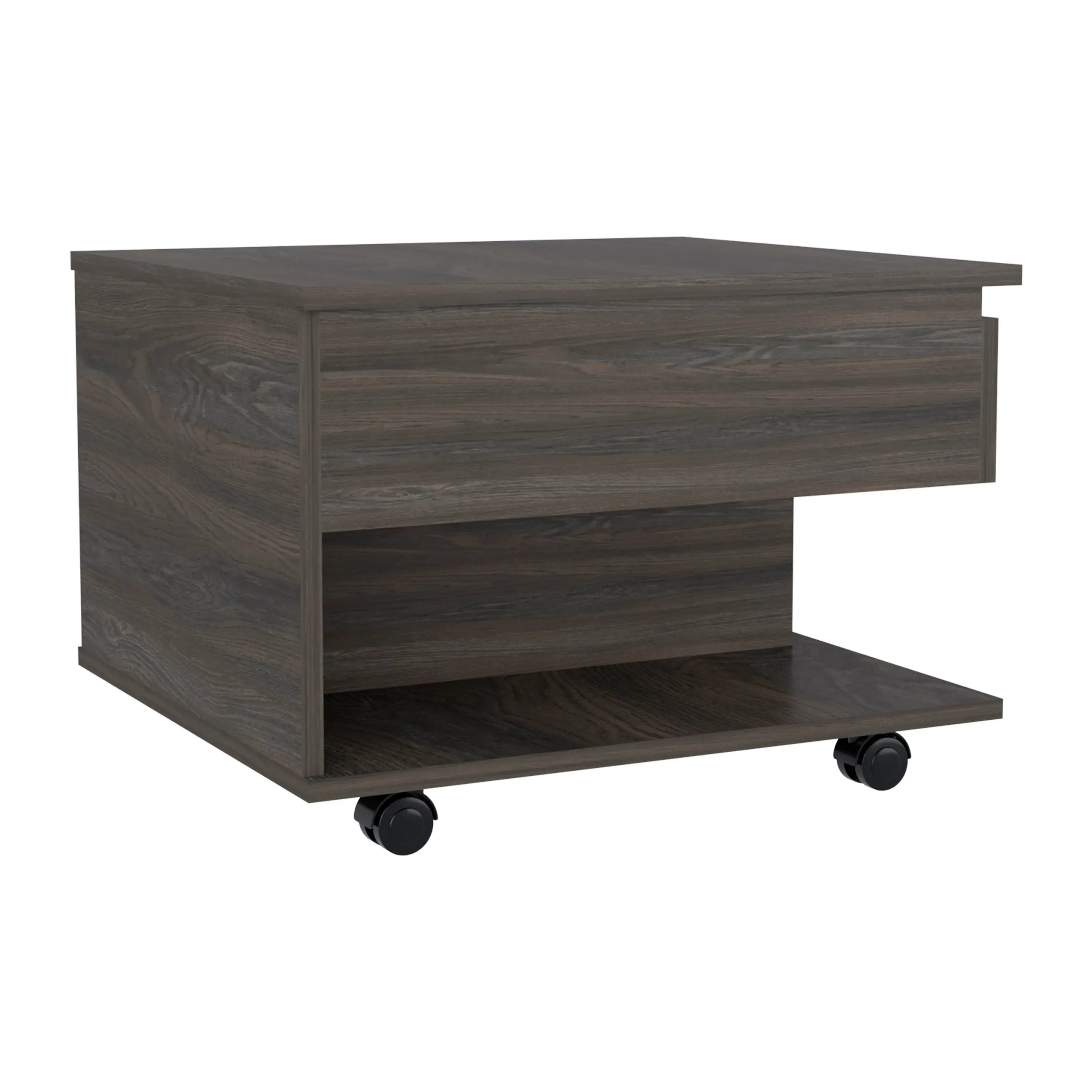 Set of Two Espresso and Black Wood Wheel Furniture Set Homeroots Living Room