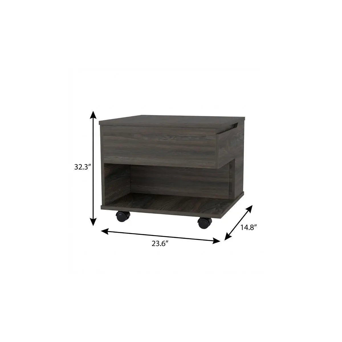 Set of Two Espresso and Black Wood Wheel Furniture Set Homeroots Living Room