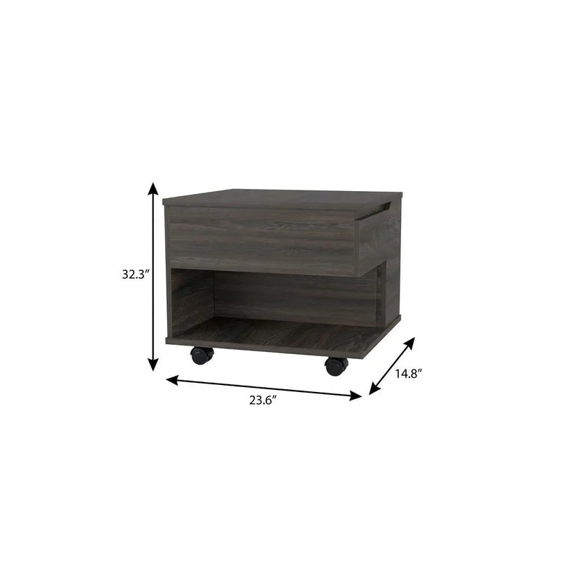 Set of Two Espresso and Black Wood Wheel Furniture Set Homeroots Living Room