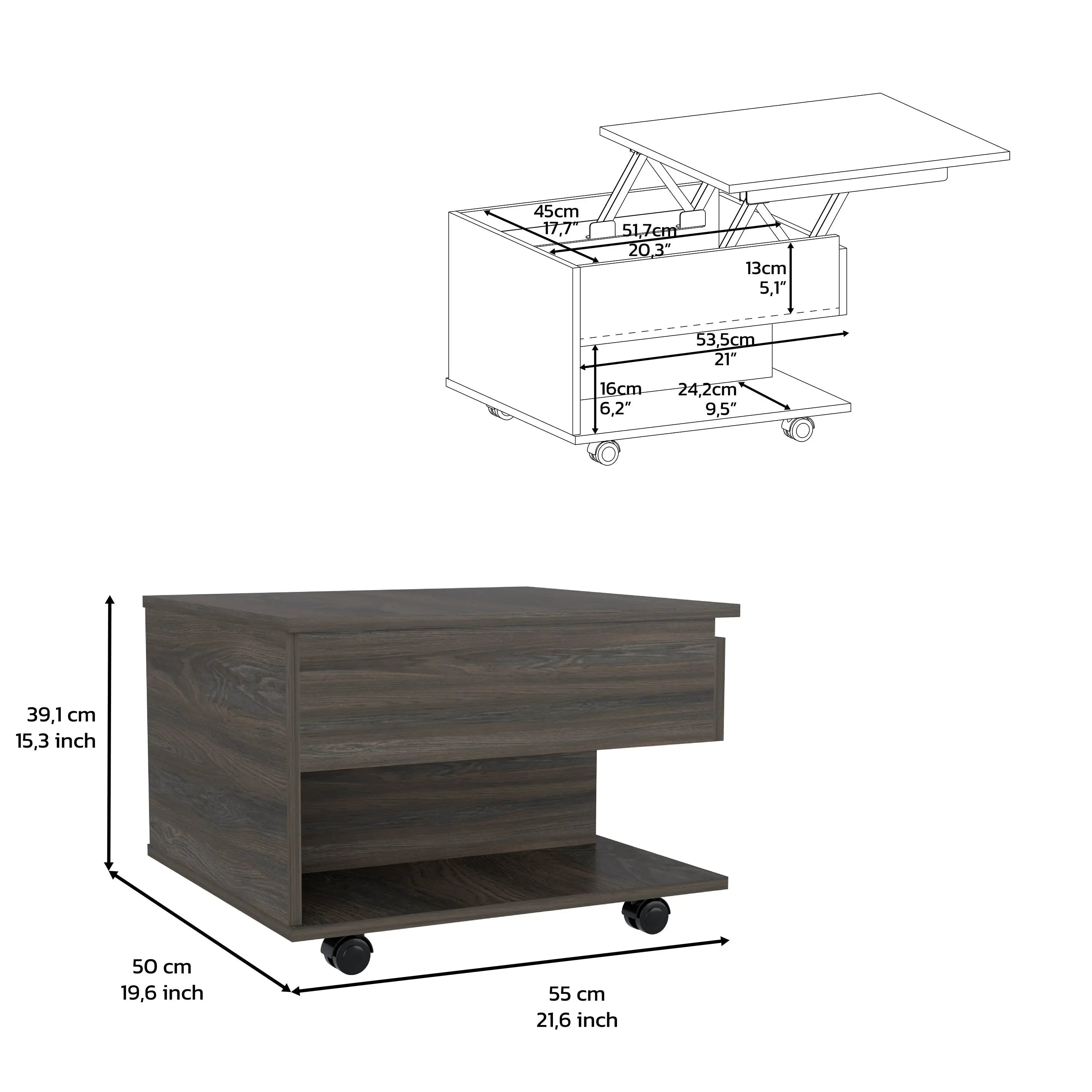 Set of Two Espresso and Black Wood Wheel Furniture Set Homeroots Living Room