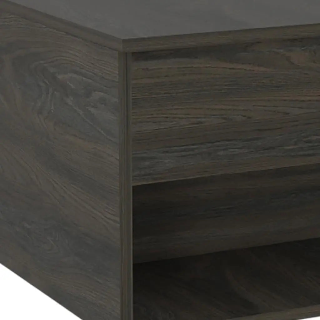 Set of Two Espresso and Black Wood Wheel Furniture Set Homeroots Living Room