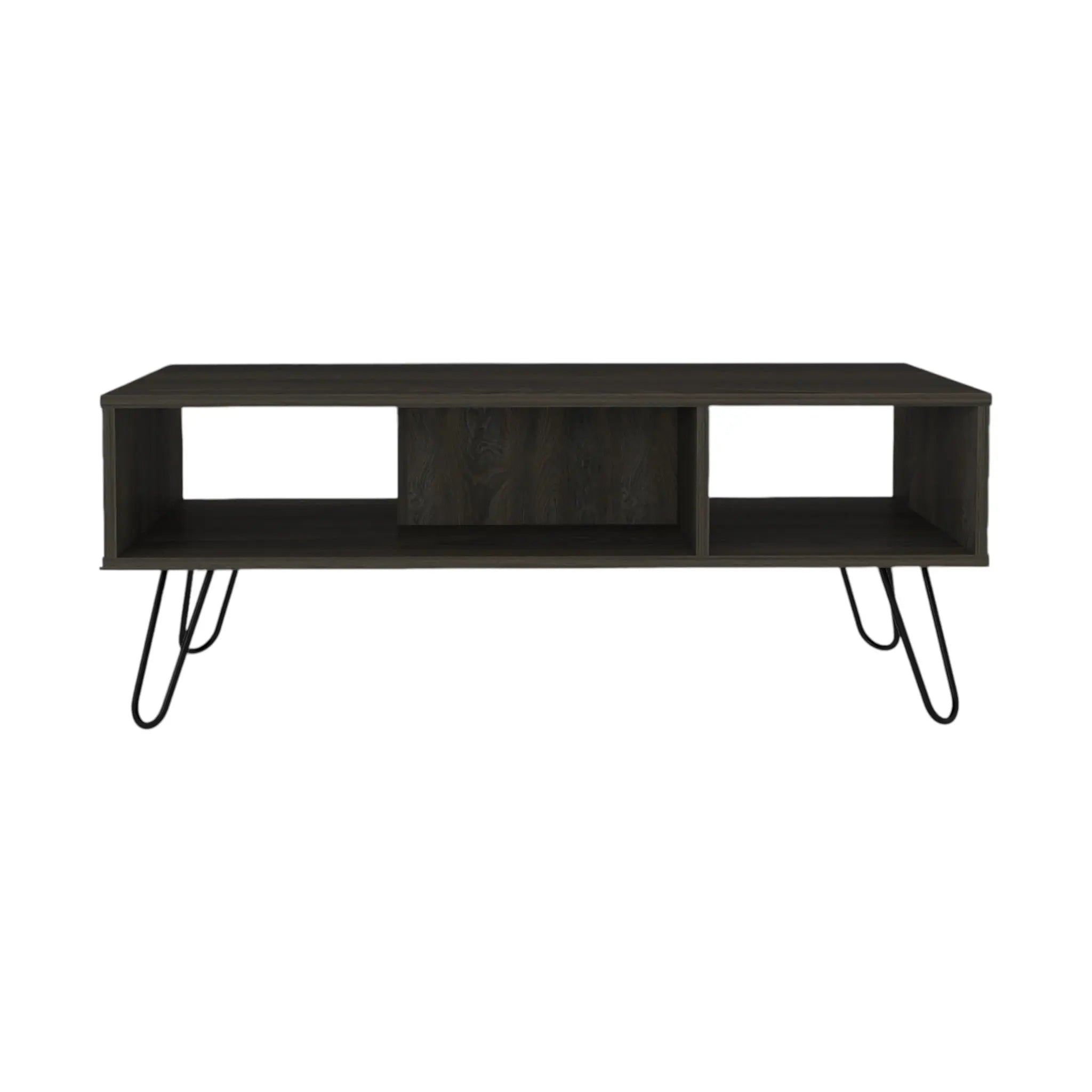 Set of Two Espresso and Black Wood and Metal Furniture Set Homeroots Living Room