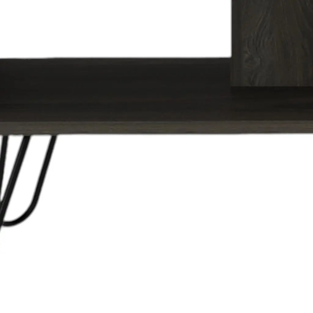 Set of Two Espresso and Black Wood and Metal Furniture Set Homeroots Living Room