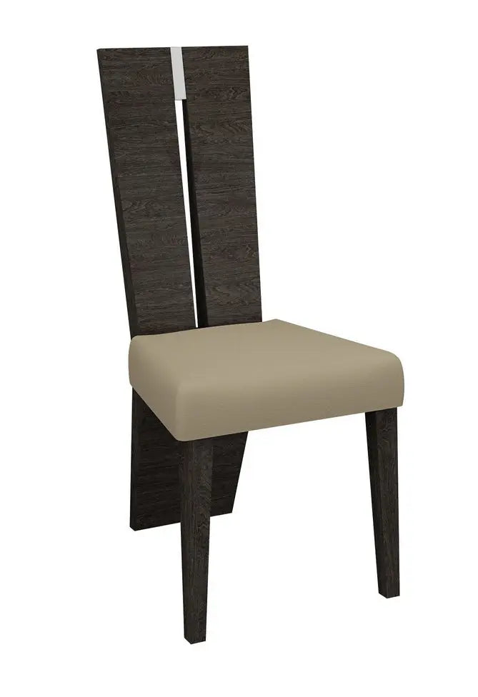 Set of Two Gray And Dark Brown Upholstered Dining Side Chairs Homeroots Kitchen & Dining