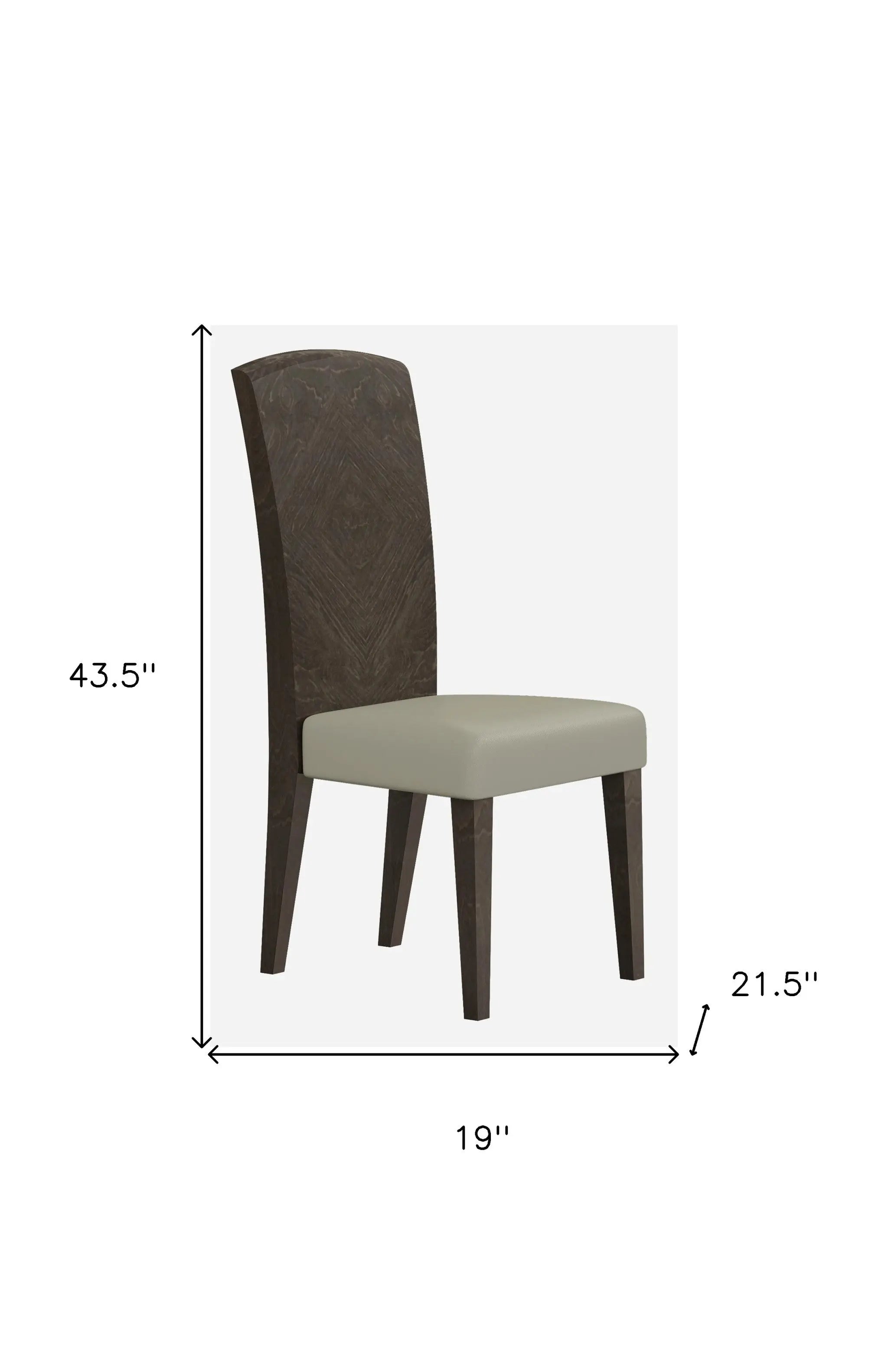 Set of Two Gray And Espresso Upholstered Dining Side Chairs Homeroots Kitchen & Dining