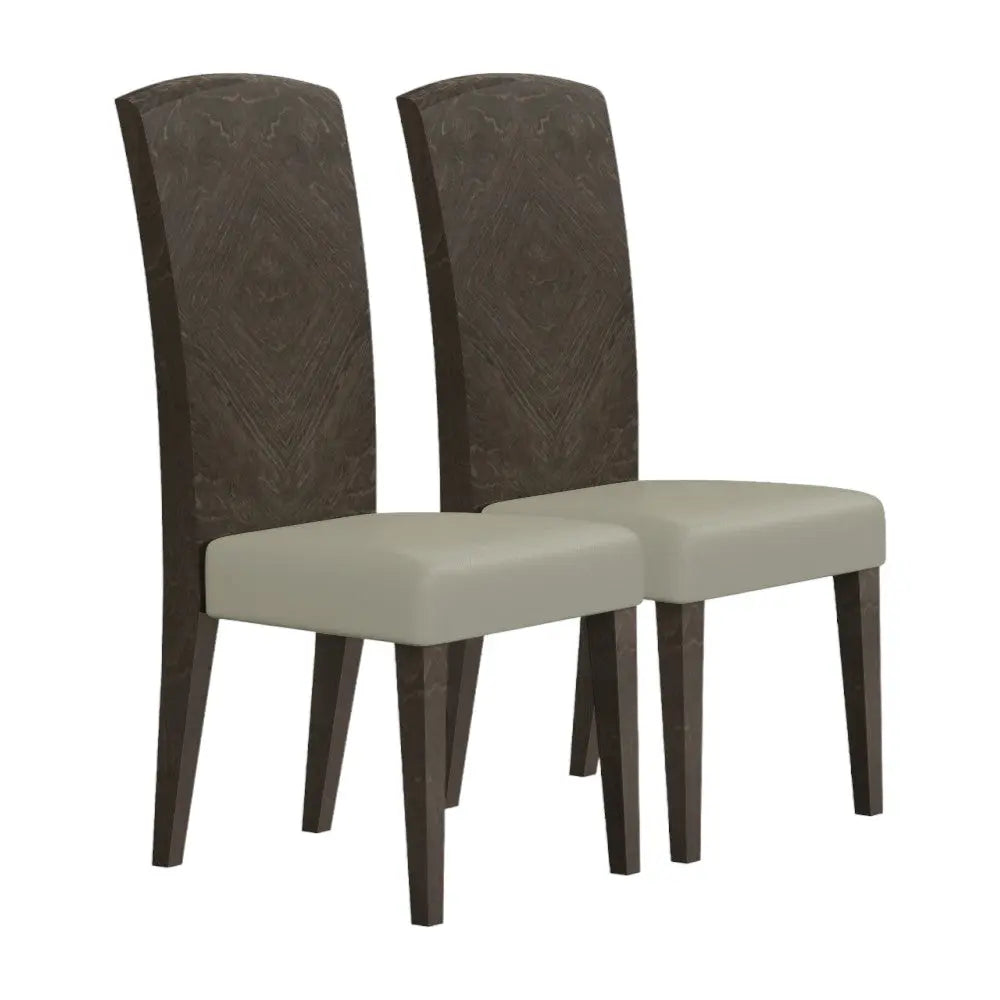 Set of Two Gray And Espresso Upholstered Dining Side Chairs Homeroots Kitchen & Dining