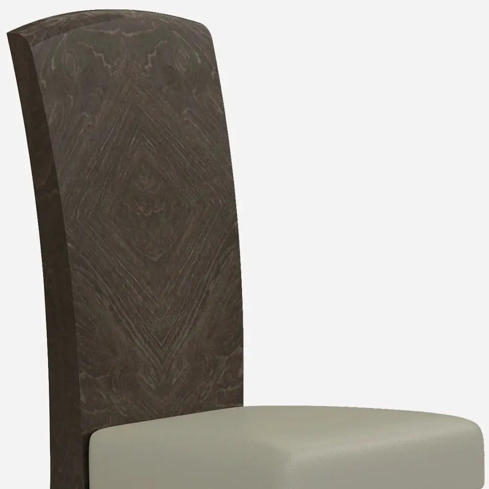 Set of Two Gray And Espresso Upholstered Dining Side Chairs Homeroots Kitchen & Dining