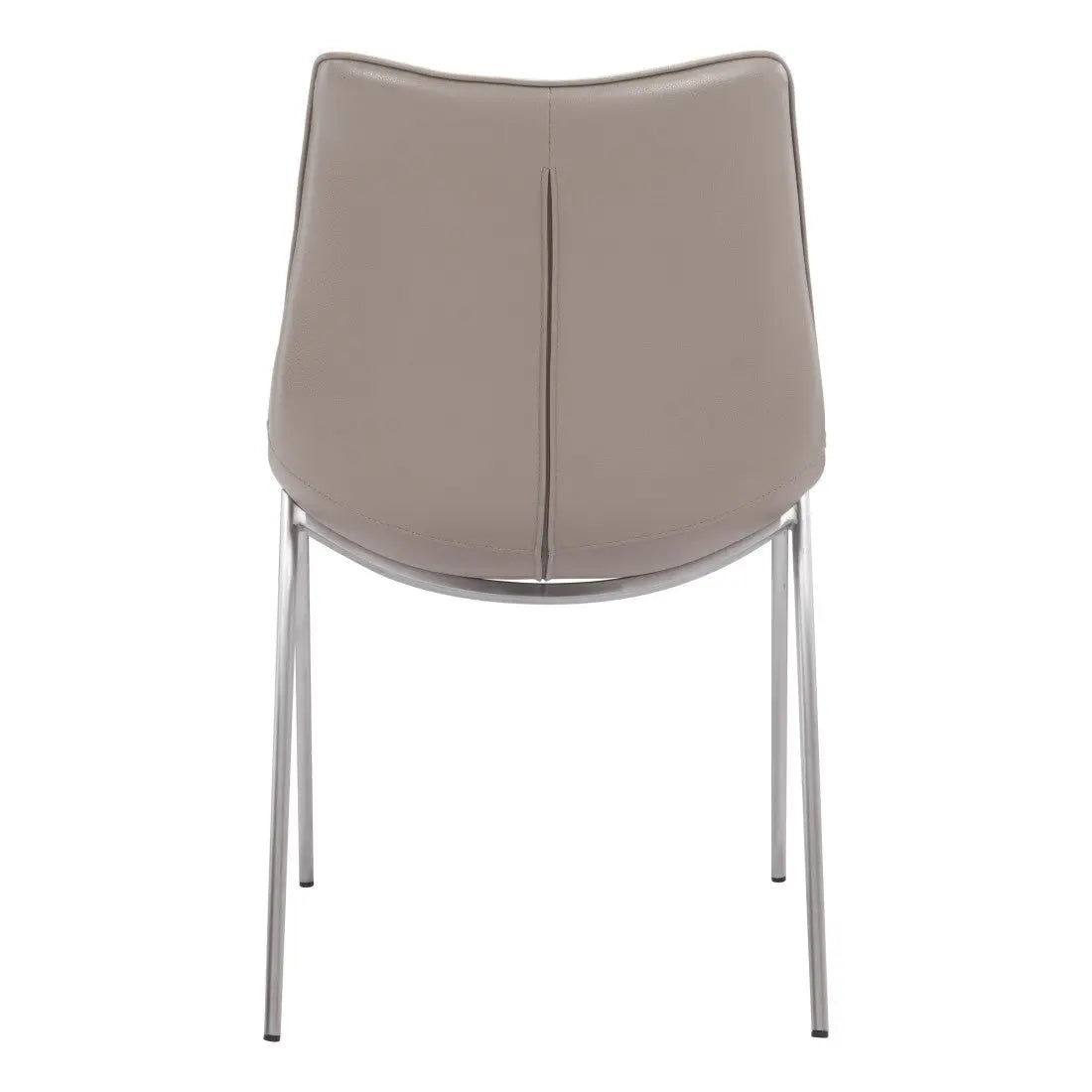 Set of Two Gray And Silver Upholstered Faux Leather Dining Side Chairs Homeroots Kitchen & Dining