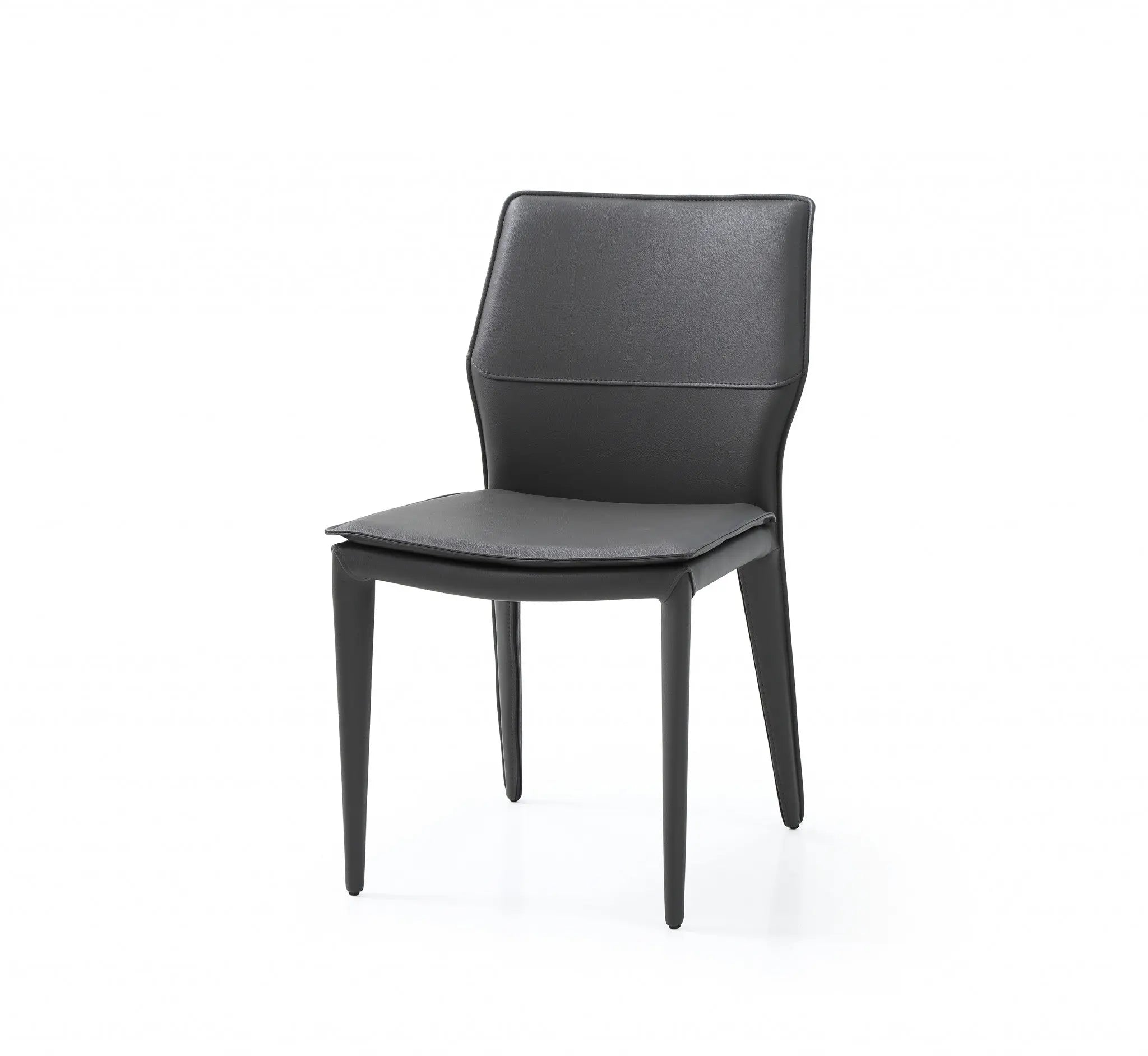 Set of Two Gray Slipcovered Upholstered Faux Leather Dining Side Chairs Homeroots Kitchen & Dining